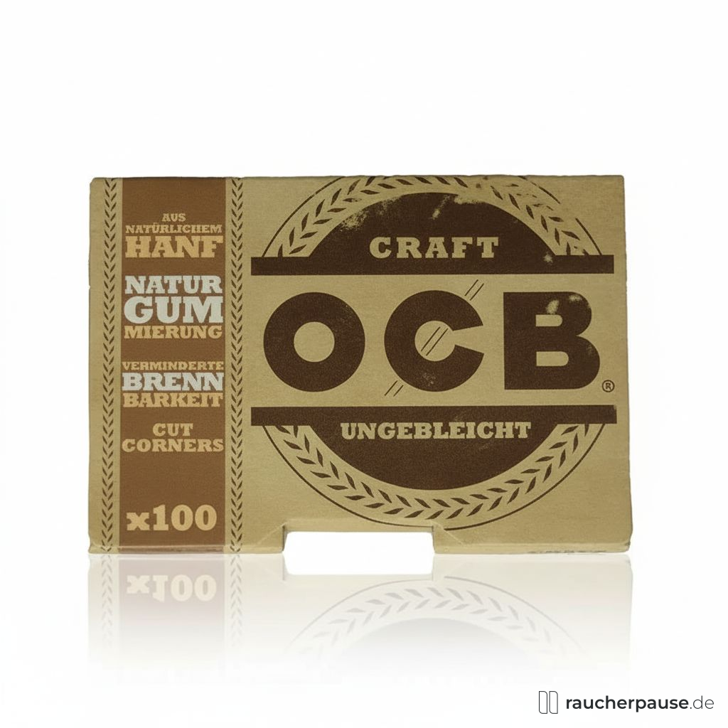 OCB Craft Papier | Ungebleichtes Hanf-Drehpapier | 100 Blatt, Easy-Flap, Umweltfreundlich