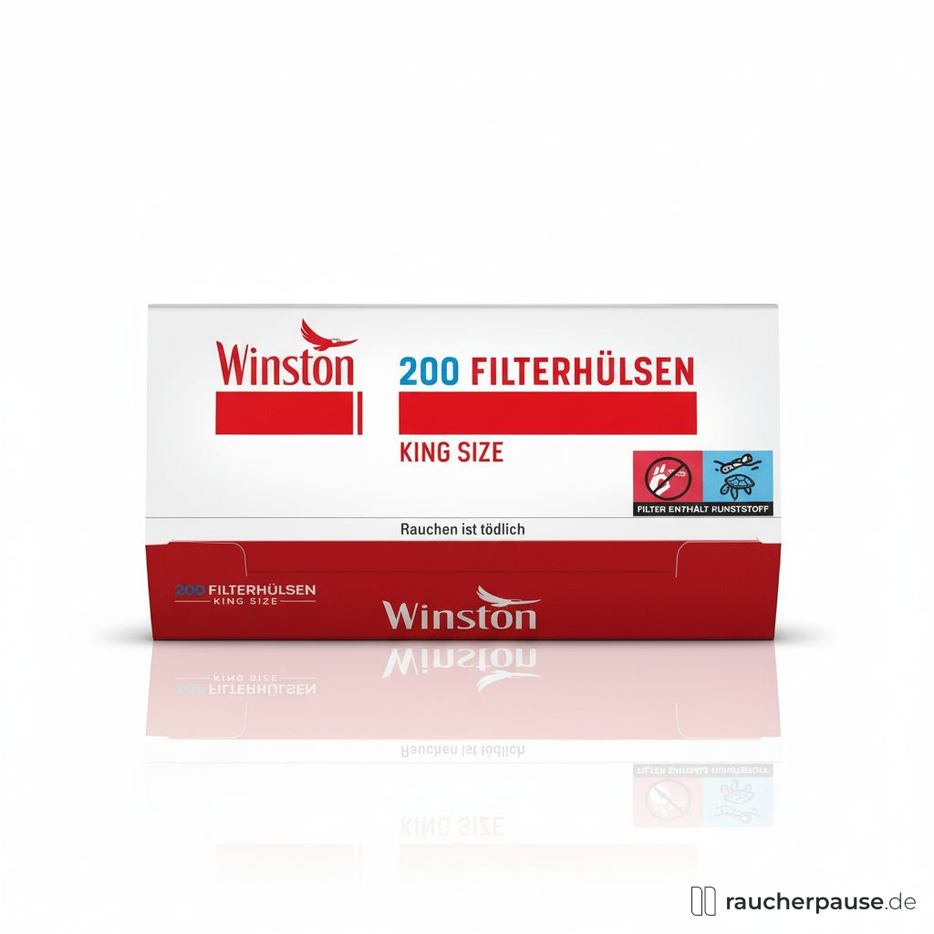 Winston Red Zigarettenhülsen | King Size | 200 Stück | Mit Filter | Für alle Stopfmaschinen geeignet
