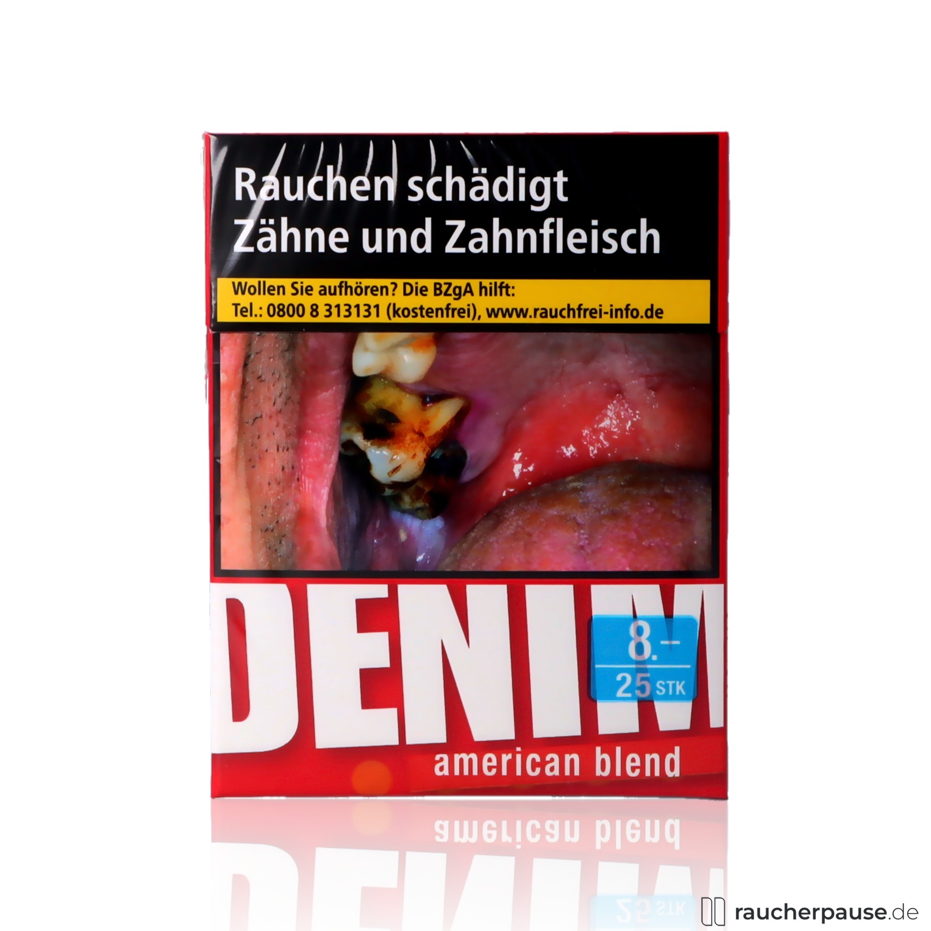 Denim Red XL Filterzigaretten | 25 Stk. pro Packung | King Size | Intensiv-würziger Geschmack