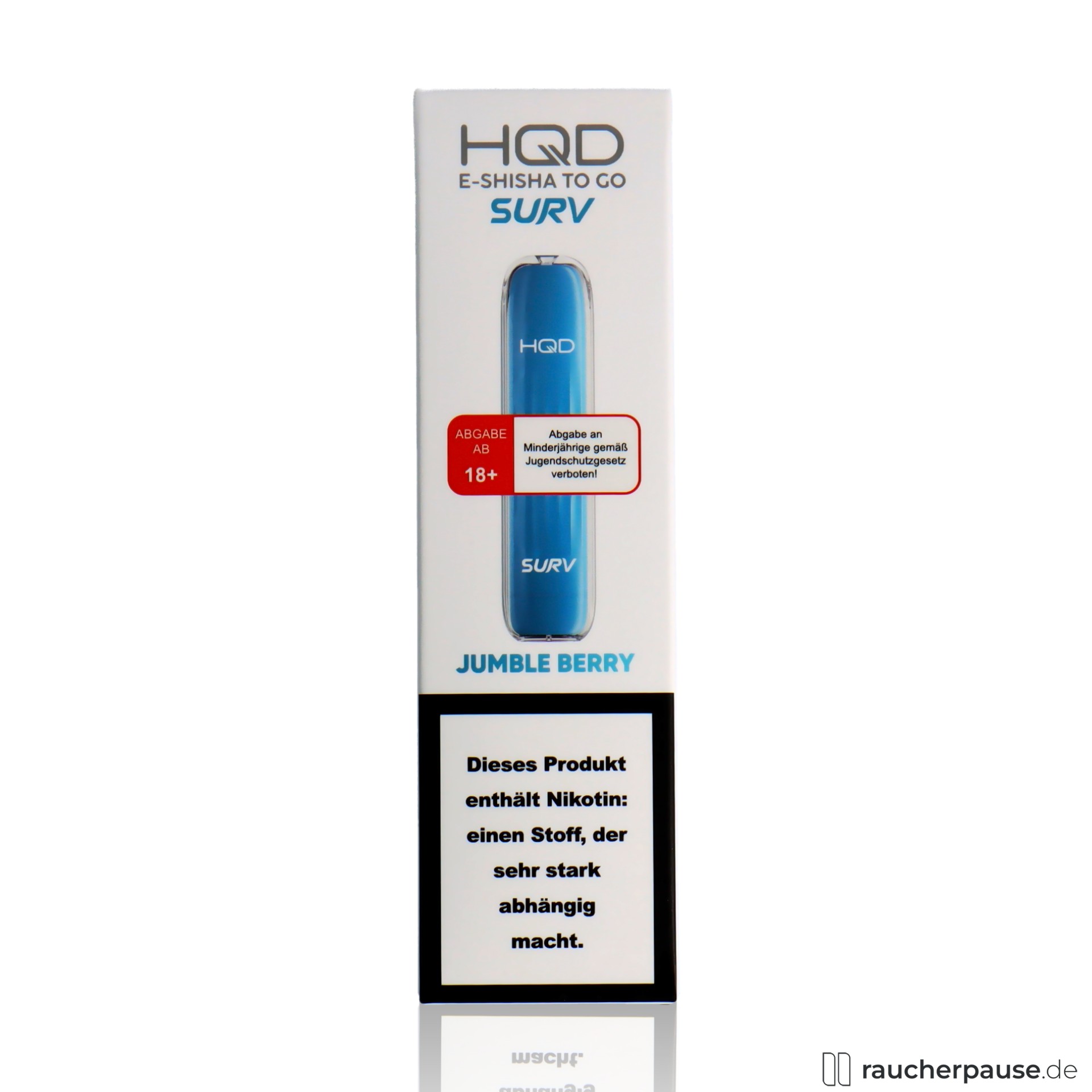 HQD Surv Einweg E-Shisha | Jumble Berry | 18 mg/ml Nikotin | 600 Züge hqd, hqd surv einweg e shisha jumble berry ml nikotin zuege , packshot vorderseite