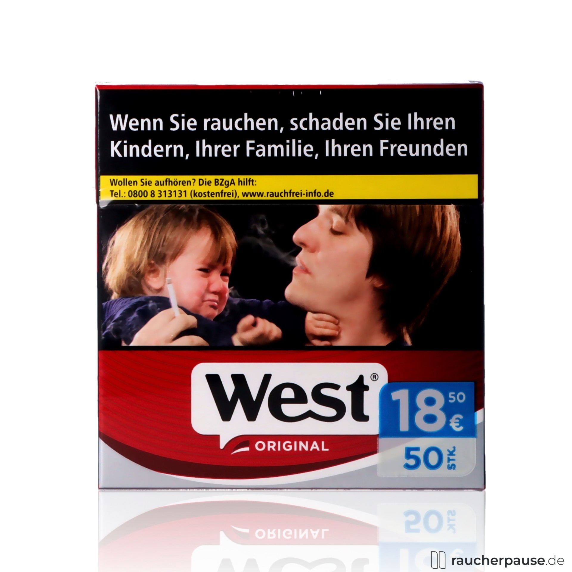 West Red Hercules Zigaretten | 50 Stk. pro Packung | Intensiver American Blend Geschmack