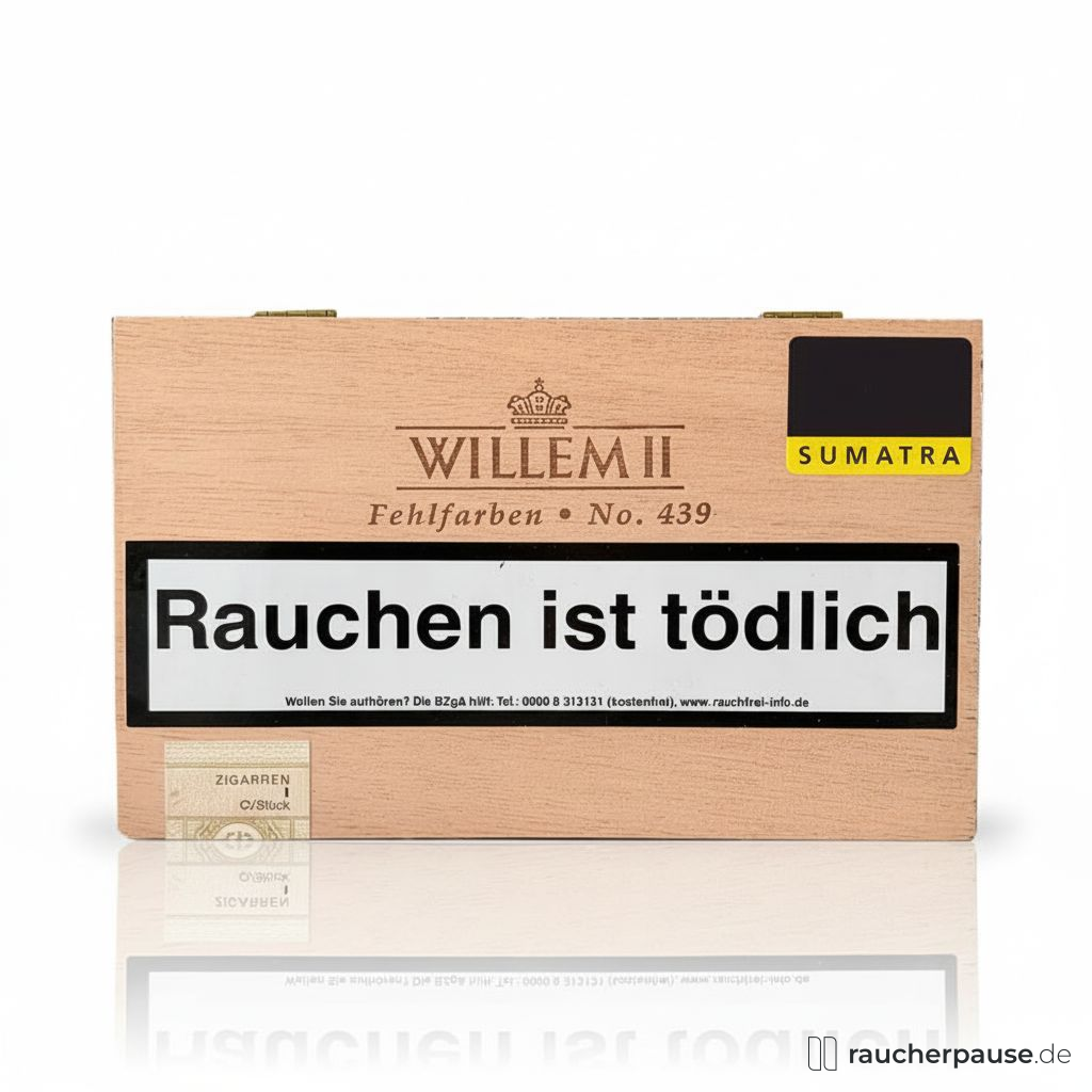 Willem II Fehlfarben No. 439 Cigarillos | Java Deckblatt | Mild-würzig, nussig Willem II Fehlfarben No. 439 Cigarillos | Java Deckblatt | Mild-würzig, nussig