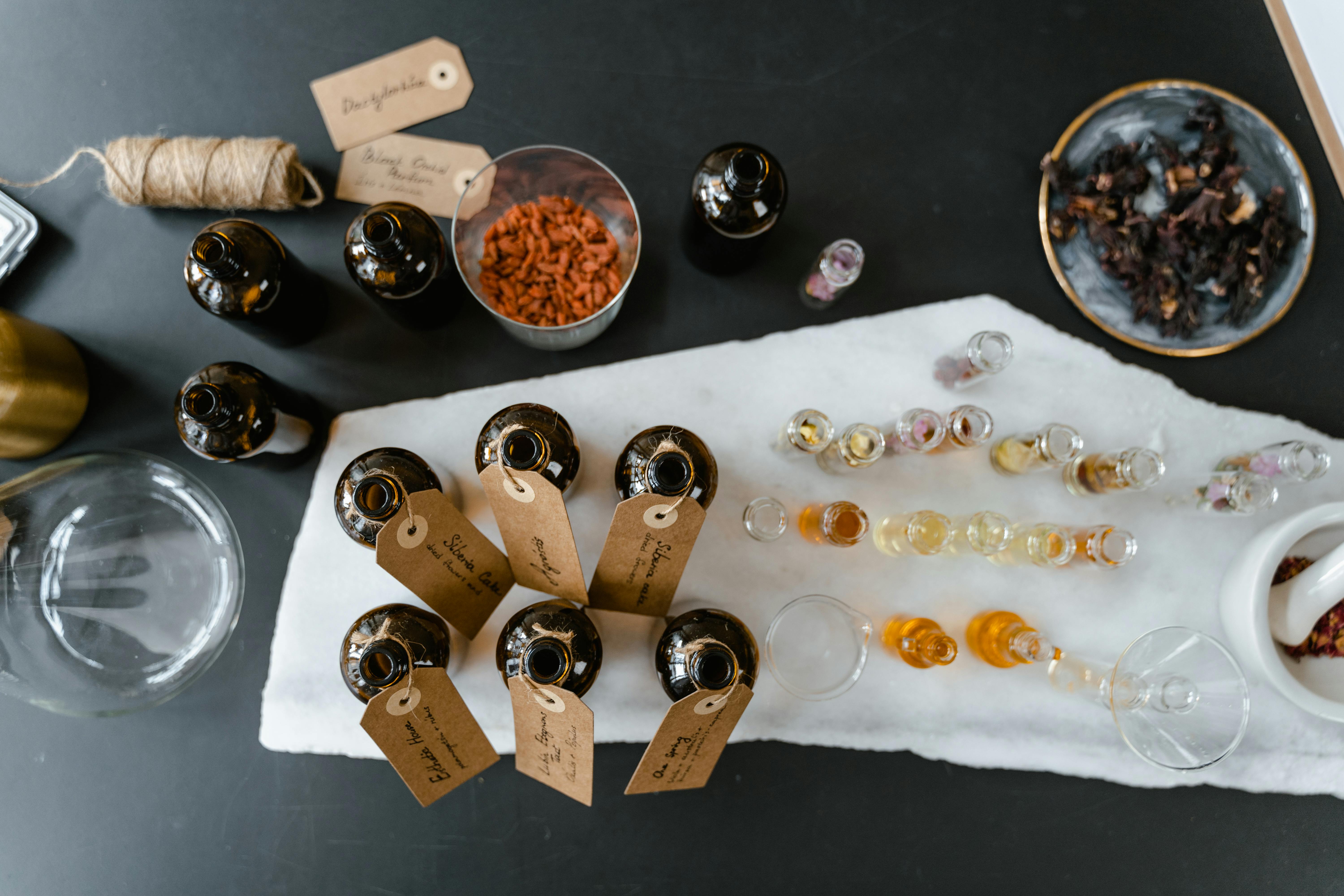 gedeckter Tisch mit Liquids