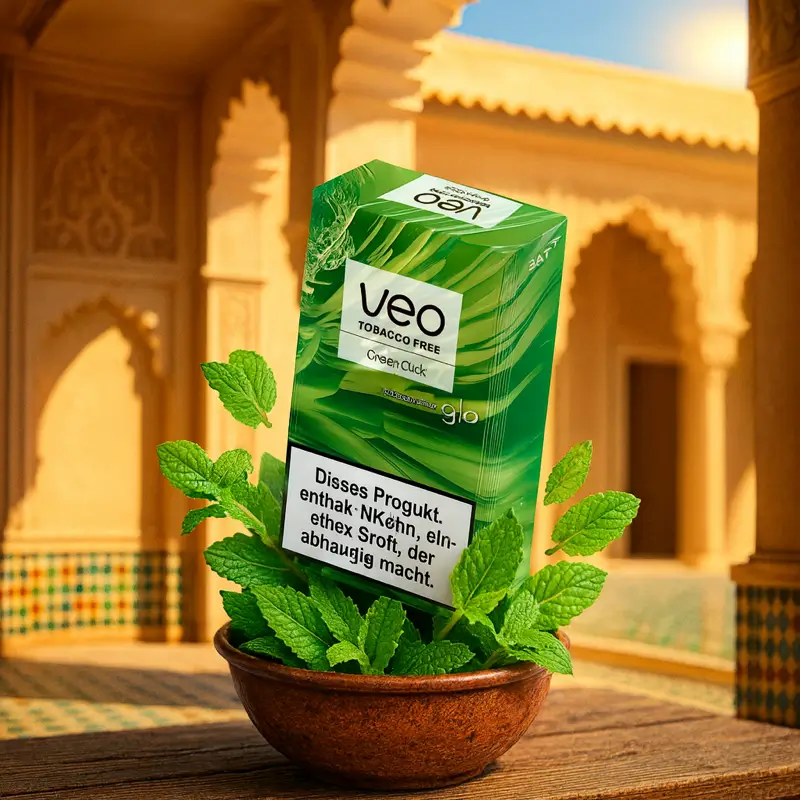 Glo Veo Sticks Green in einer Schale aus Minze im marrokanischem Setting