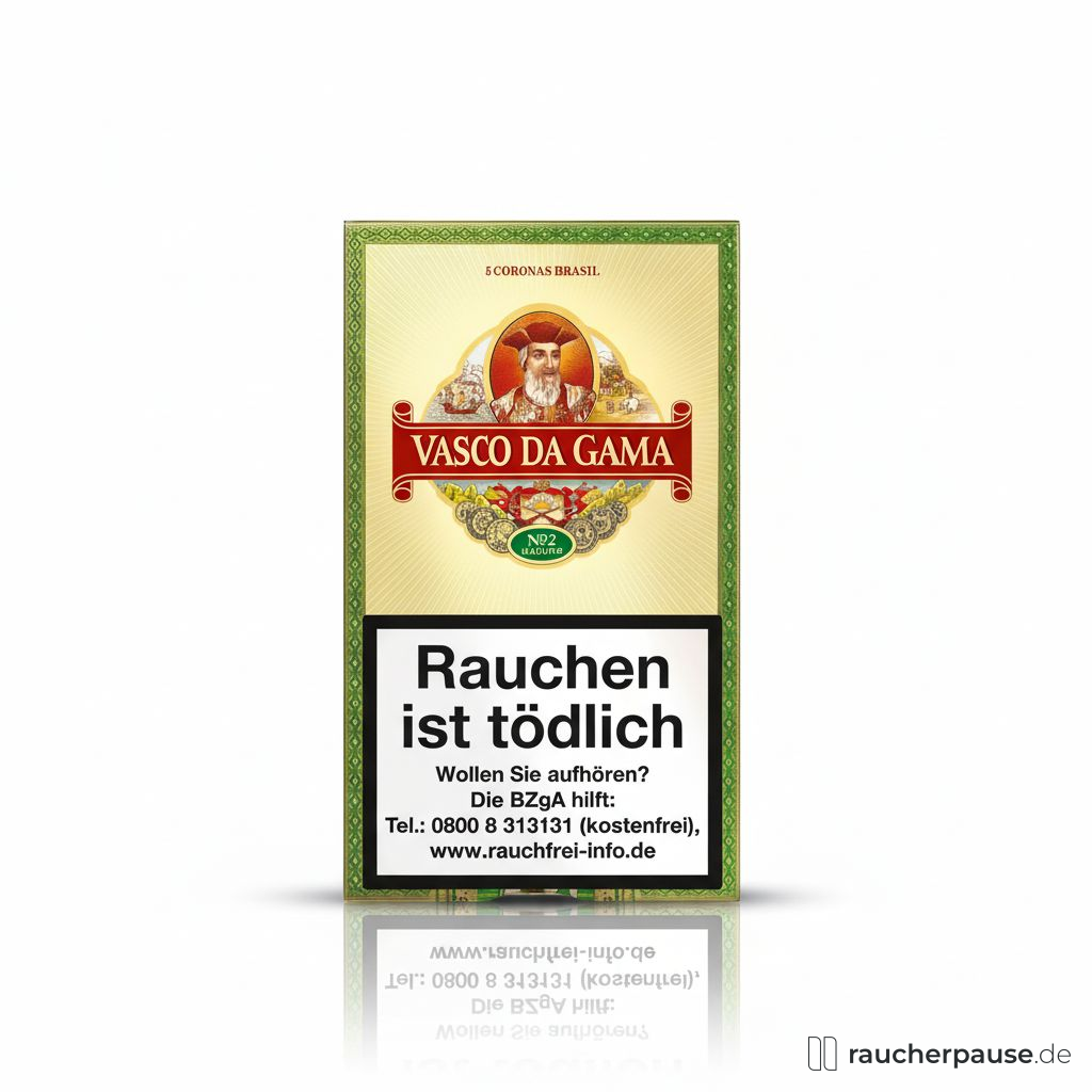 Vasco da Gama Brasil Zigarillos | 5er Pack | Pfeffrig, grasig, würzig | 93mm