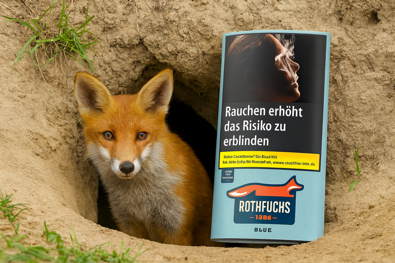 Rothfuchs Tabak Packung in einem Fuchsbau 
