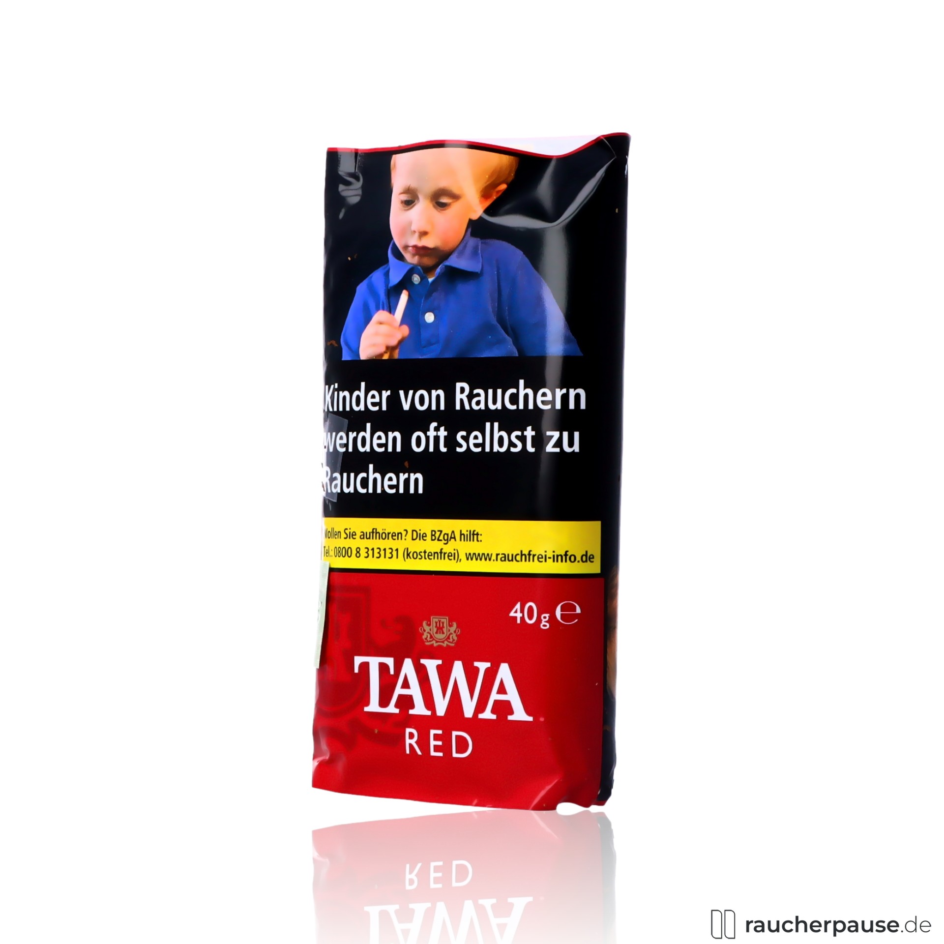 tawa red no 40g zigarettentabak pouch american blend mittel preisguenstig , packshot seitlich