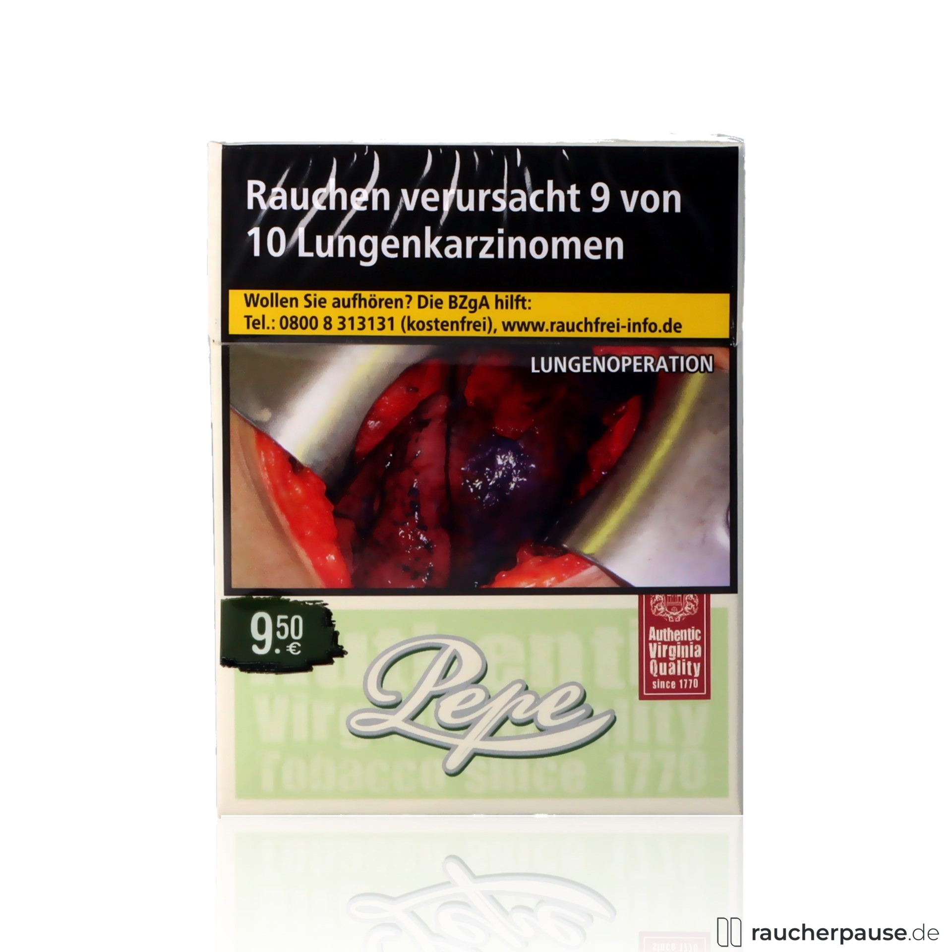 Pepe Bright Green Zigaretten | 25 Stk. pro Packung | Ohne Zusatzstoffe