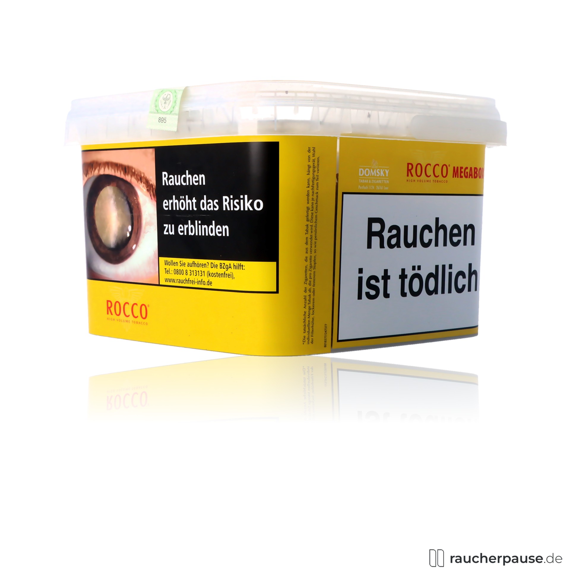 rocco high volumentabak gelb eimer american blend zigaretten , packshot vorderseite