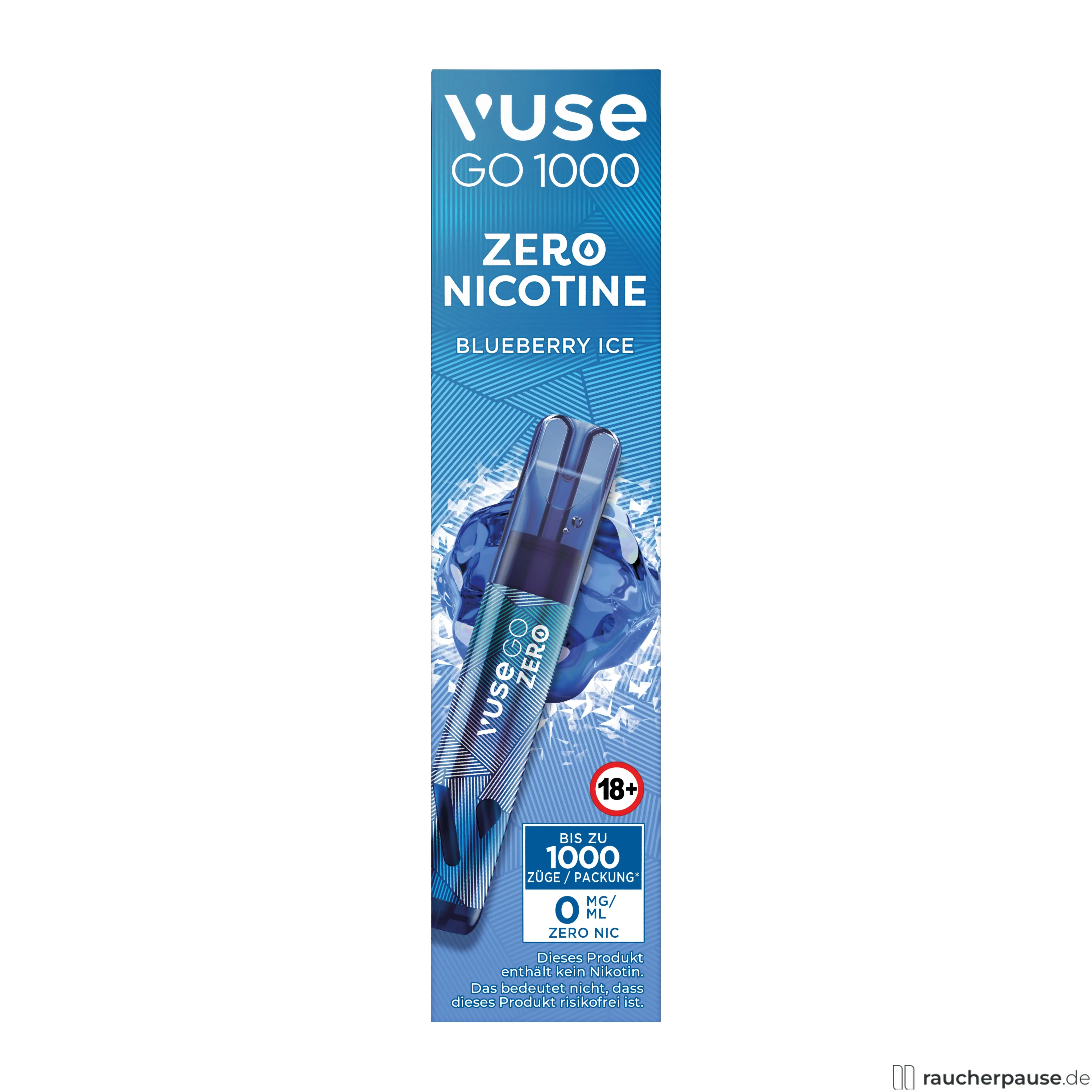 Vuse GO 1000 E-Shisha | Blueberry Ice | Nikotinfrei | Einweg | 1000 Züge