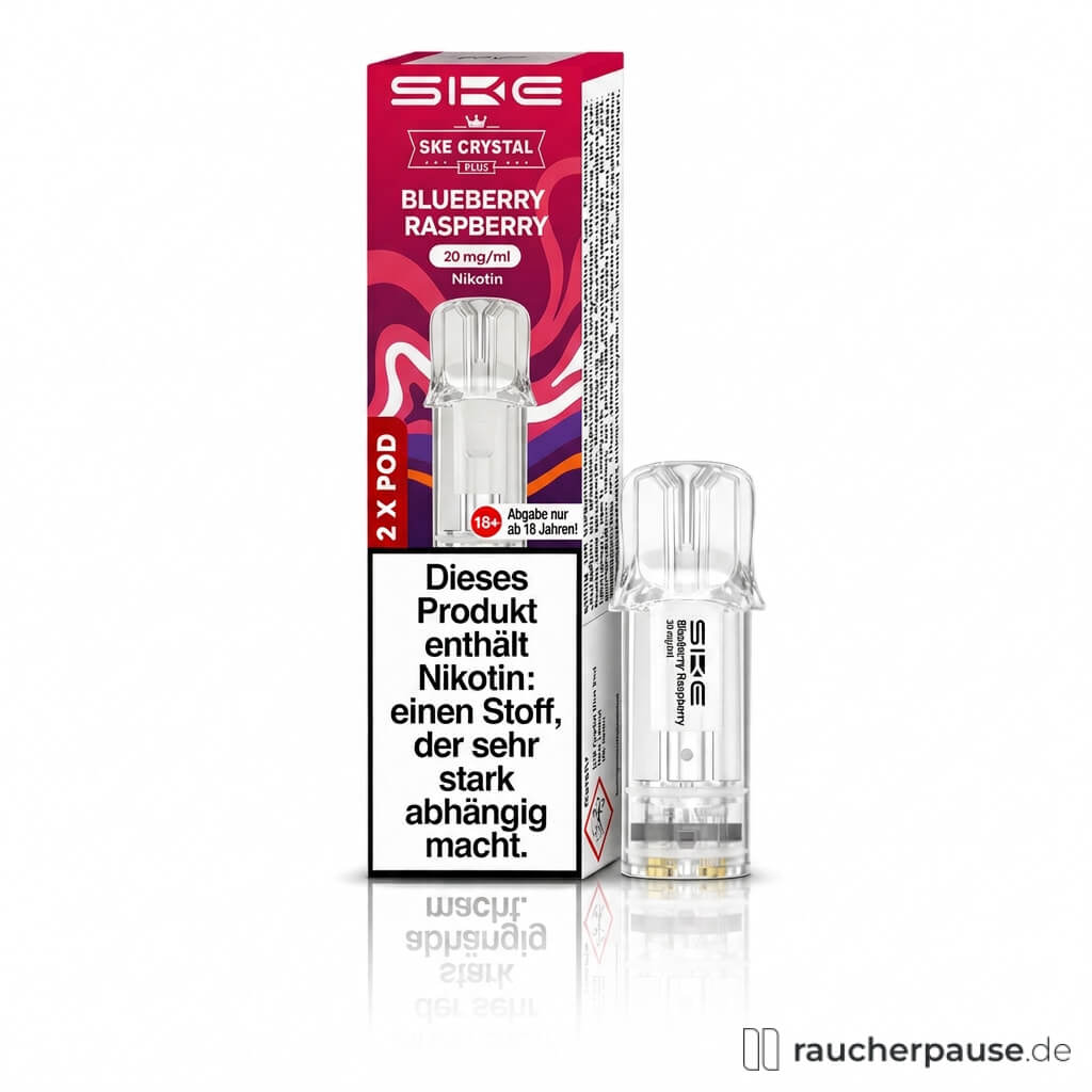 SKE Crystal Plus Blueberry Raspberry Prefilled Pods | 2 Stück | 20 mg/ml Nikotin