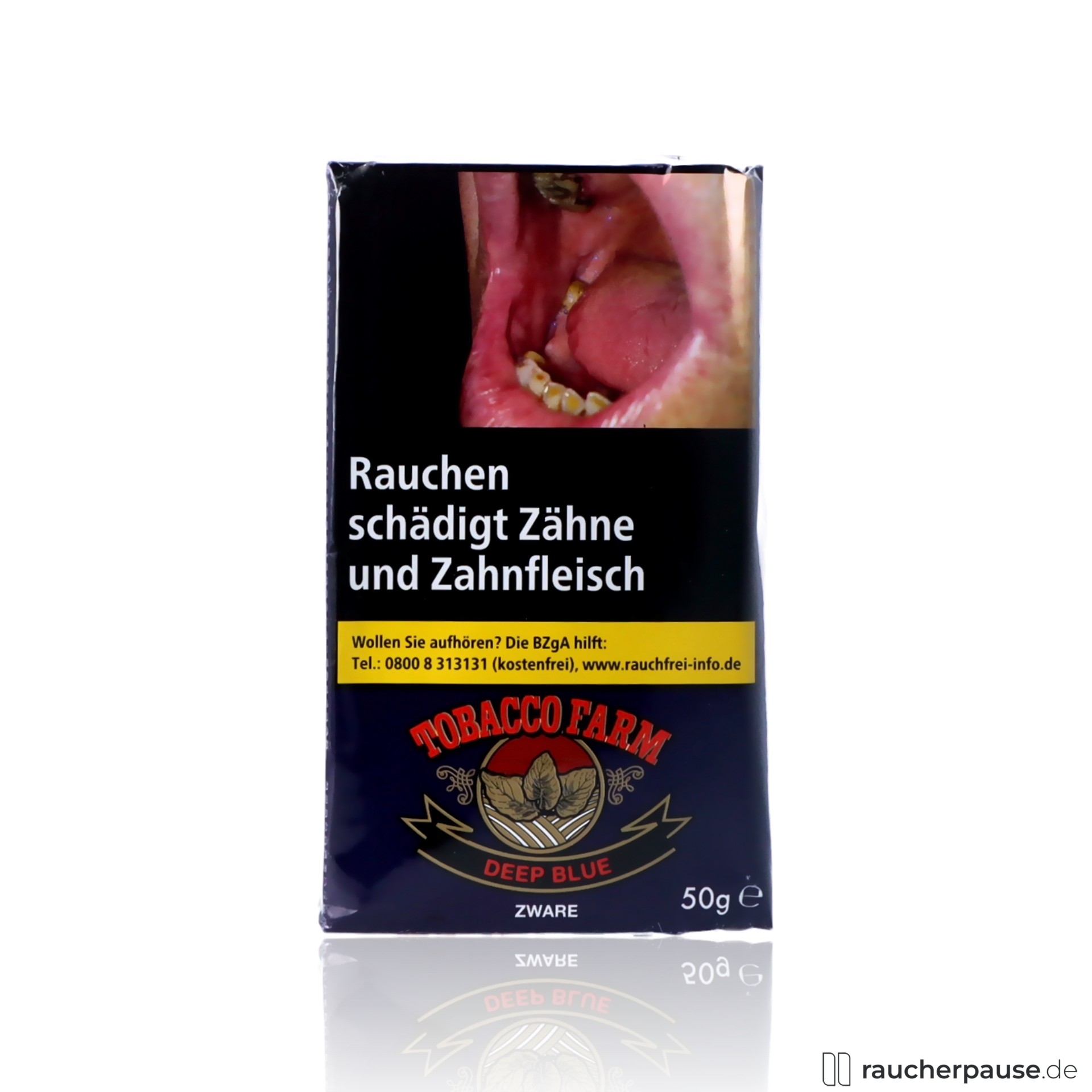 Tobacco Farm Deep Blue Zware Tabak | 50g Pouch | Ohne Zusatzstoffe | Feinschnitt Zware
