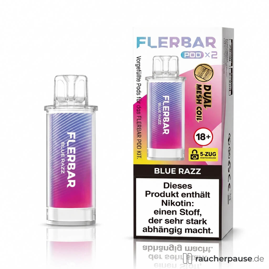 Flerbar Blue Razz Prefilled Pods | 2 Stück | 20 mg/ml Nikotin