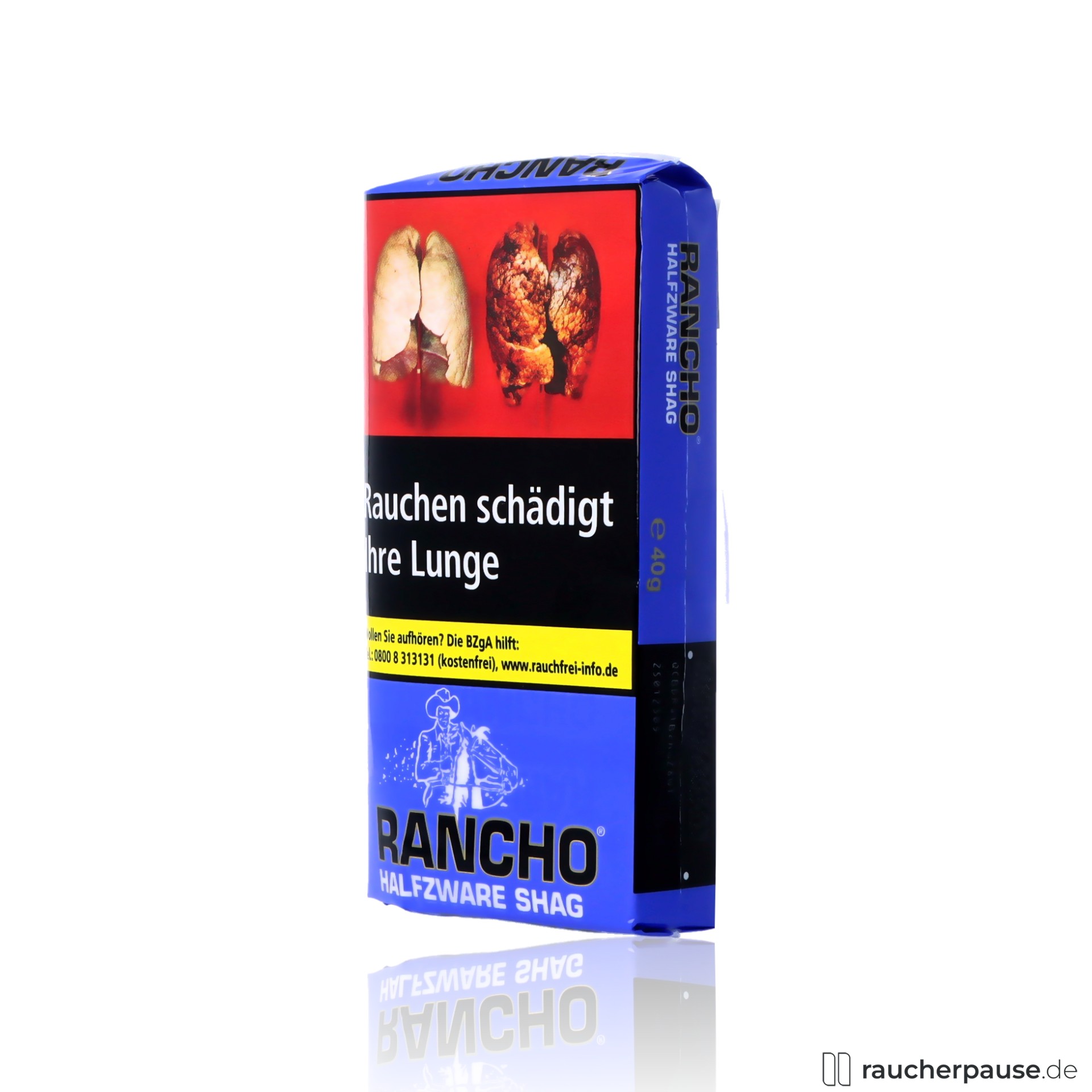 rancho halfzware shag feinschnitttabak ohne zusatzstoffe mittelkraeftig , packshot vorderseite