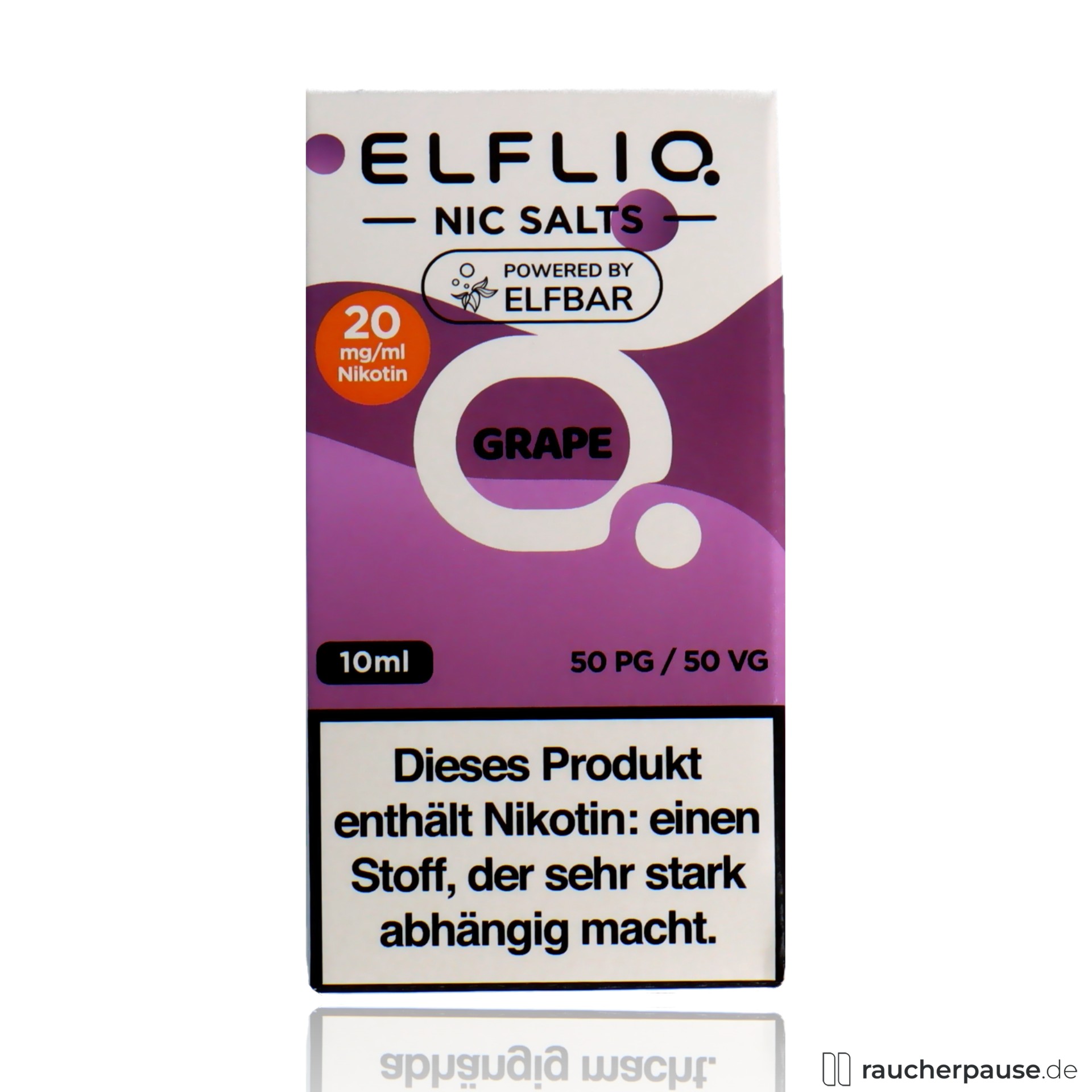 elfbar, elfliq by elf bar nikotinsalz liquid grape ml nikotin , packshot vorderseite
