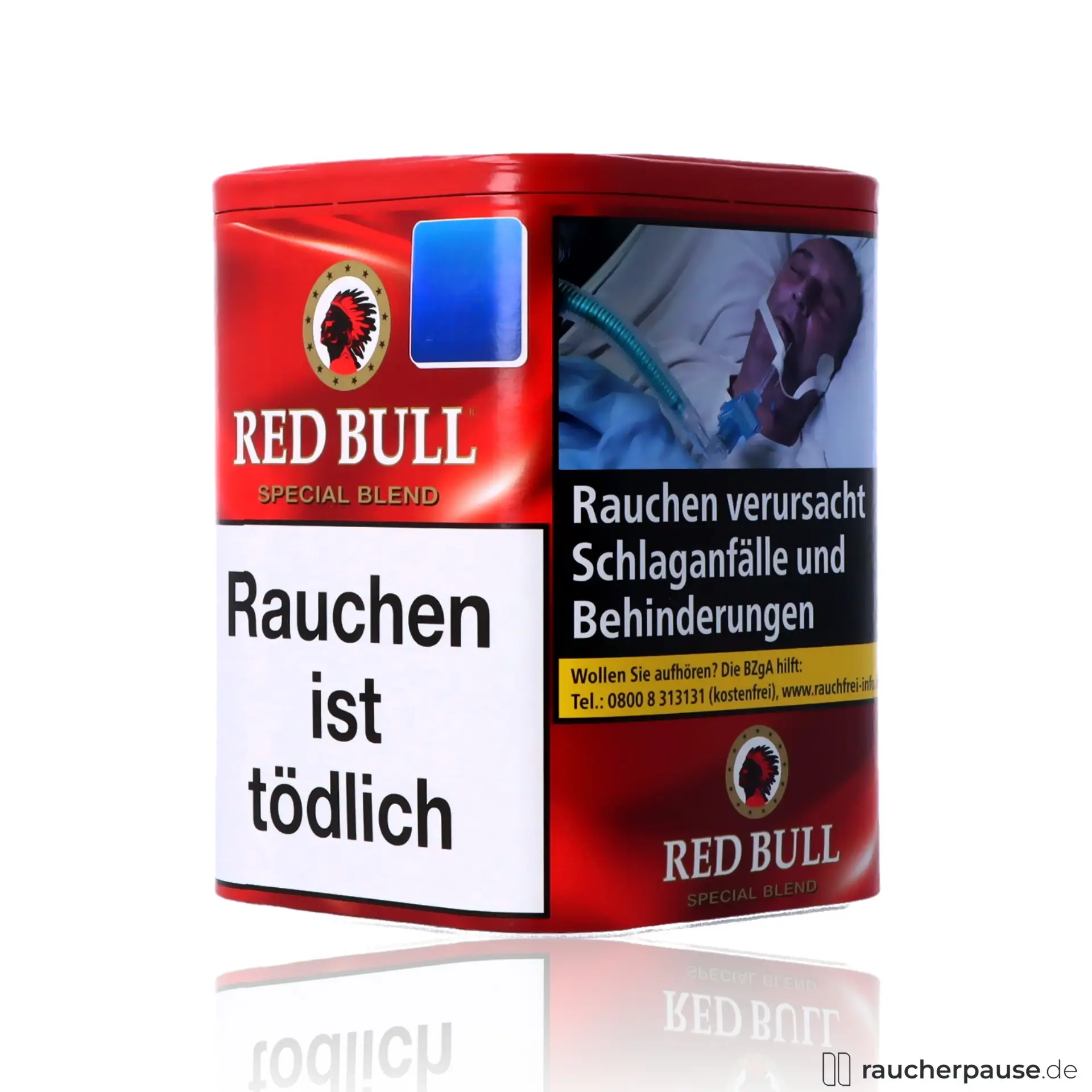 Red Bull Special Blend Tabak in 120g Dose mit Virginia- und Burley-Blättern in einer ansprechenden Verpackung