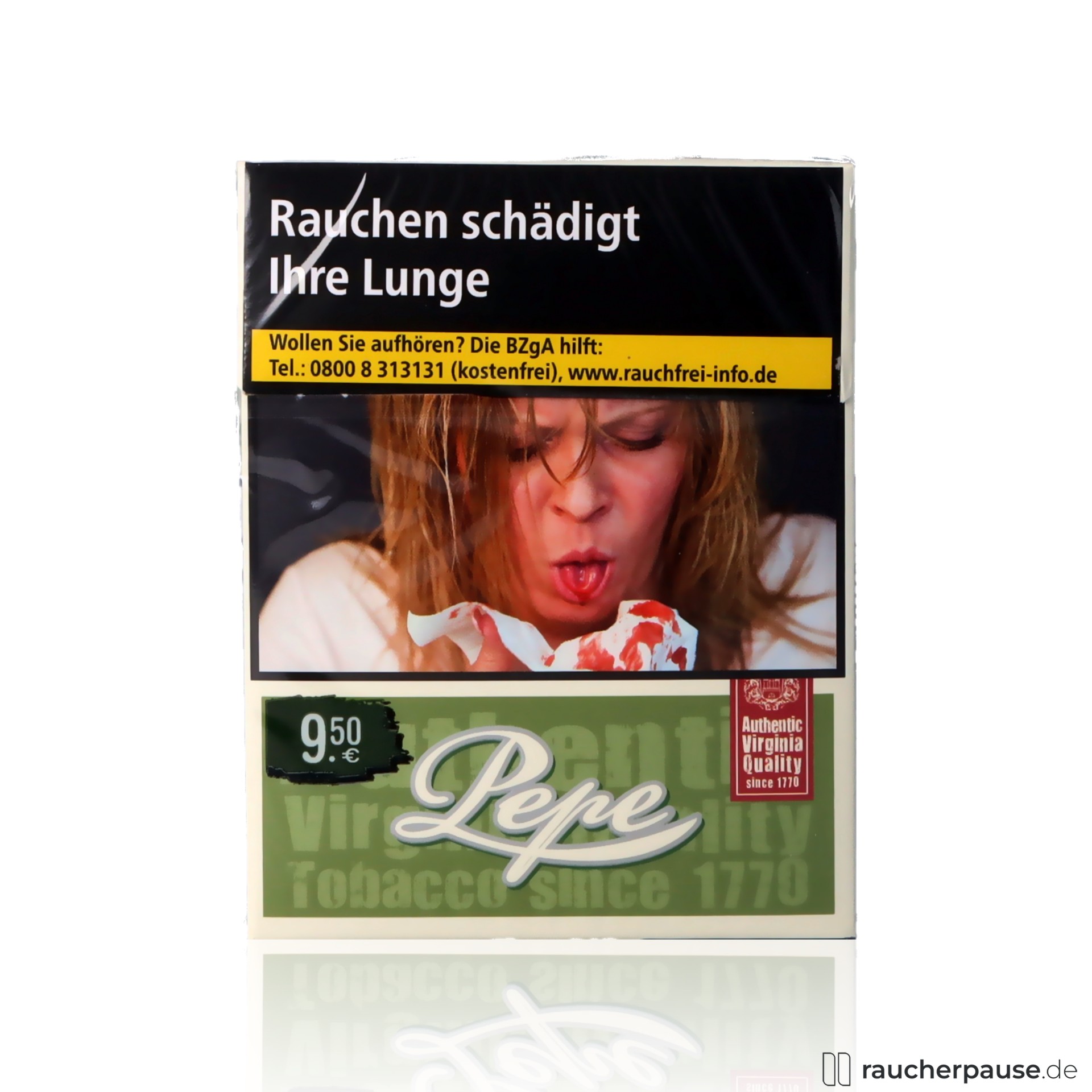 Pepe Rich Green Zigaretten | 25 Stk. pro Packung | Ohne Zusätze | King Size Pepe Rich Green Zigaretten | 25 Stk. pro Packung | Ohne Zusätze | King Size