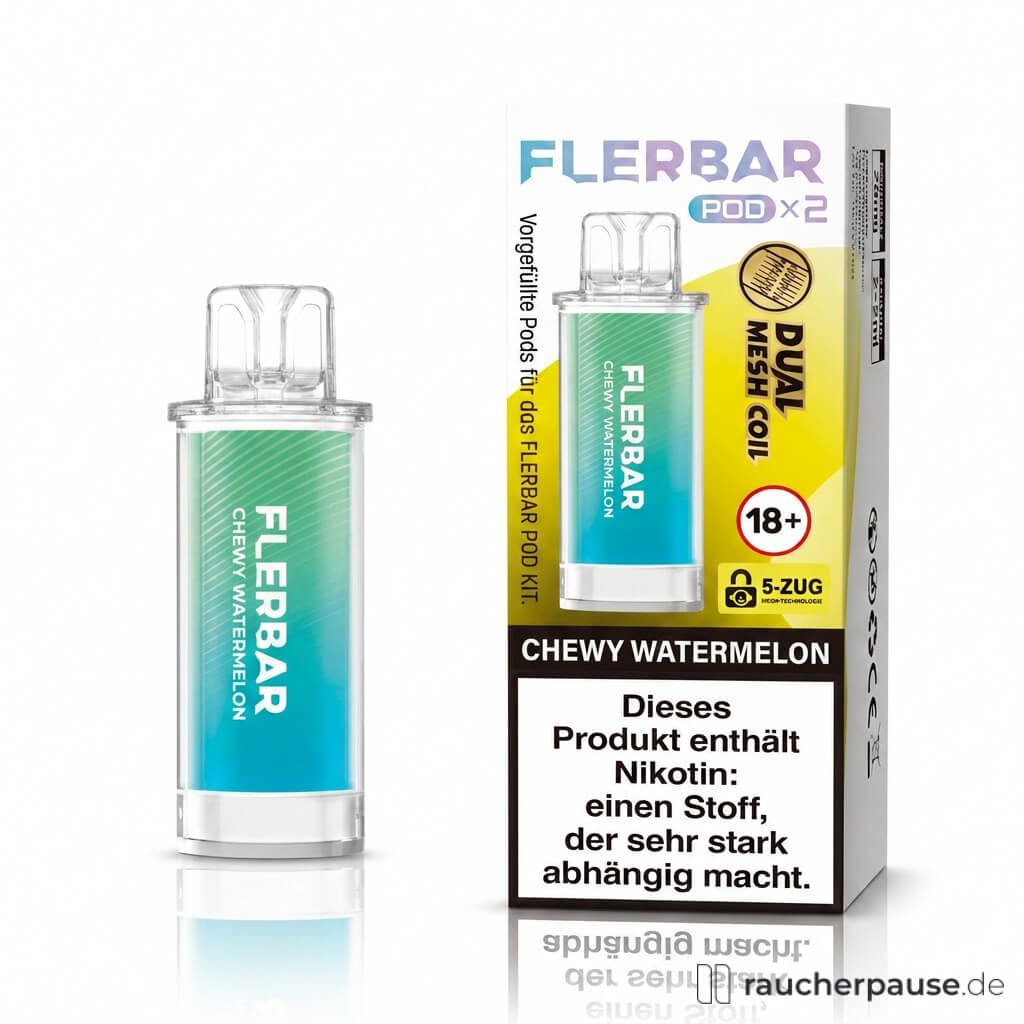 Flerbar Chewy Watermelon Prefilled Pods | 2 Stück | 20 mg/ml Nikotin
