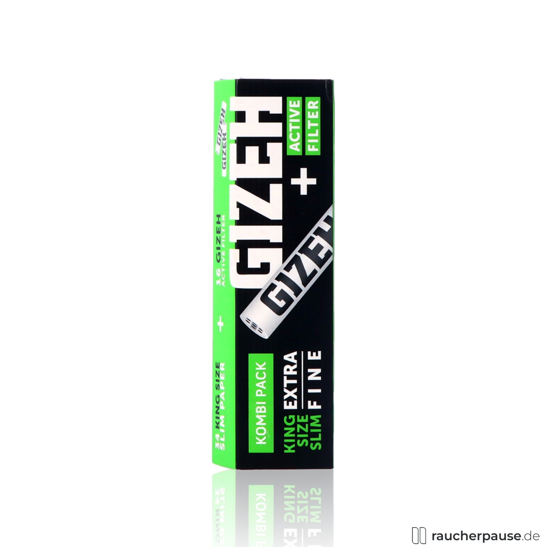 Gizeh Kombi Pack BLACK | King Size Slim | 34 Papers + 16 Aktivkohle-Filter
