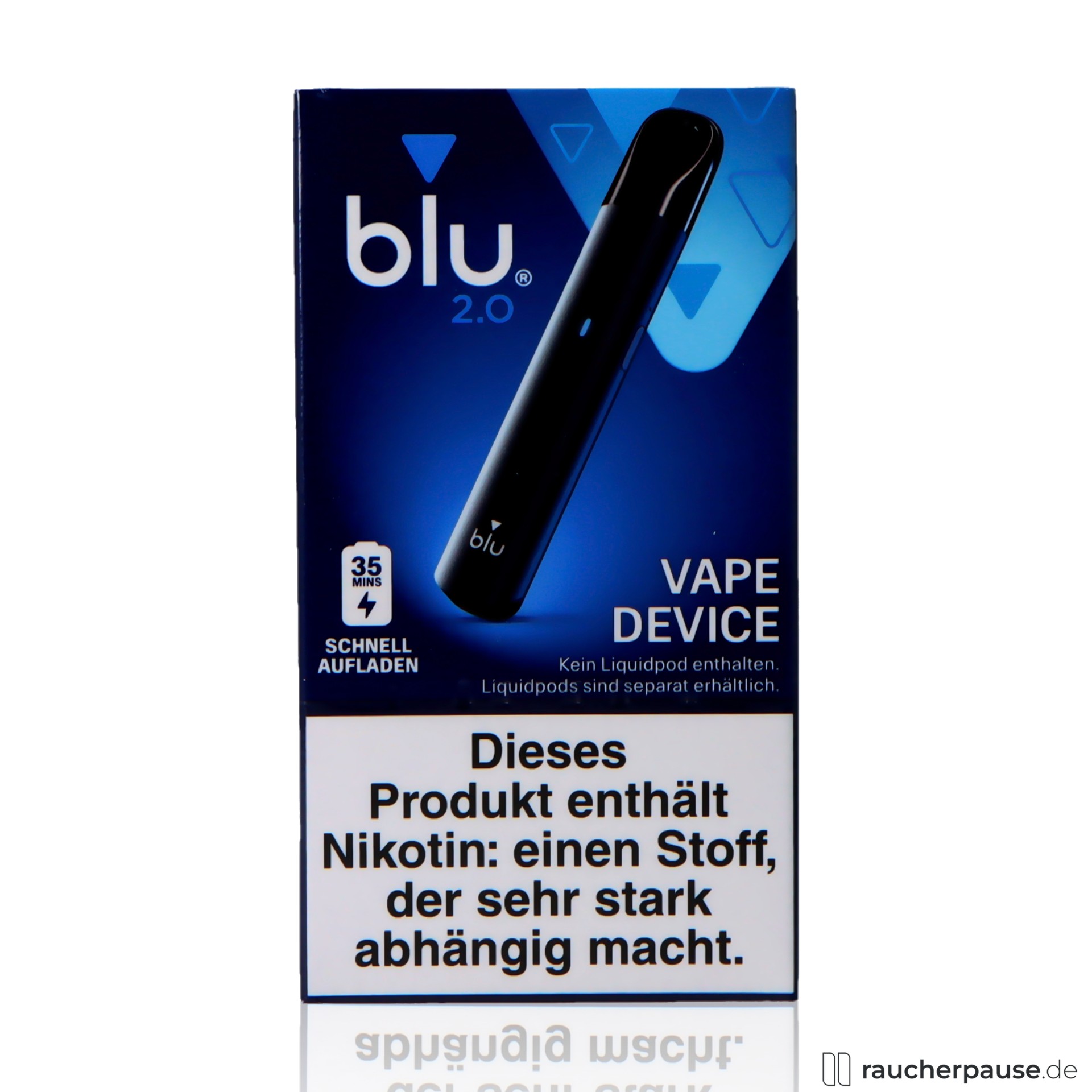 BLU 2.0 Vape Device | Mehrweg E-Zigarette | schwarz | Kompakt & Stylisch blu, blu vape device mehrweg e zigarette schwarz kompakt stylisch , packshot seitlich