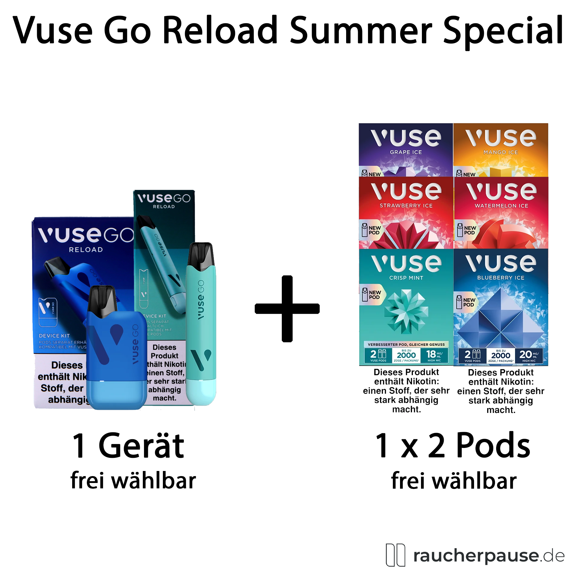 💥AKTION💥 Vuse Go Reload Sommer-Set – 2 Pods gratis! ☀️  💥AKTION💥 Vuse Go Reload Sommer-Set – 2 Pods gratis! ☀️