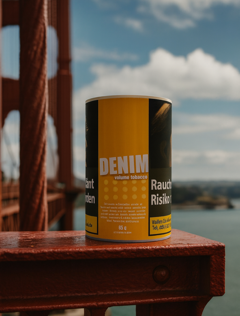 Denim Tabak Dose auf der Golden Gate Bridge in San Francisco