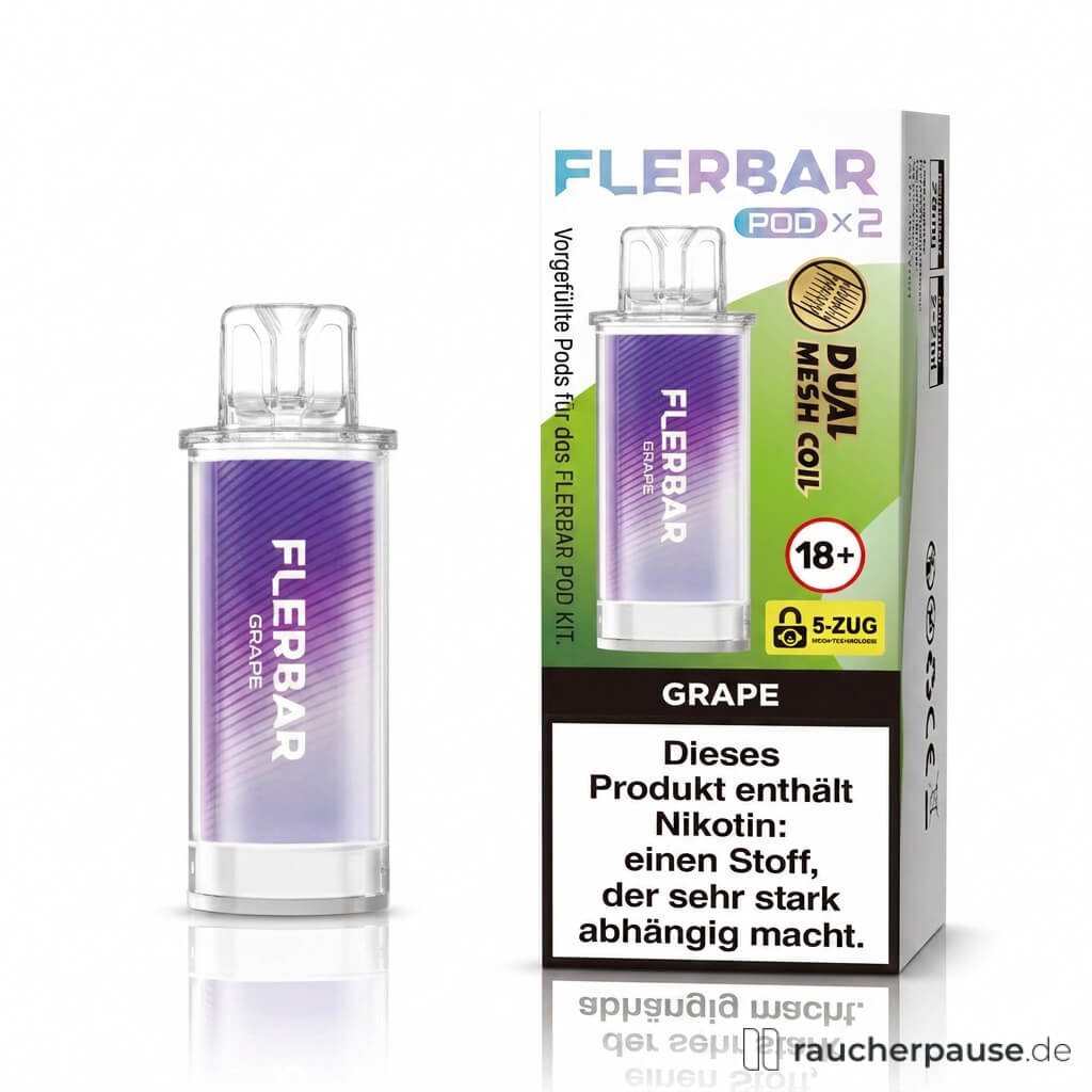 Flerbar Grape Prefilled Pods | 2 Stück | 20 mg/ml Nikotin