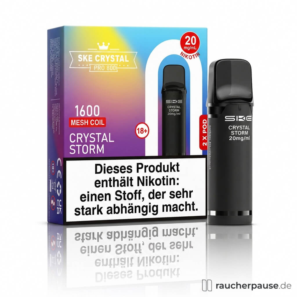 SKE Crystal 800 Pro Crystal Storm Prefilled Pods | 2 Stück | 20 mg/ml Nikotin