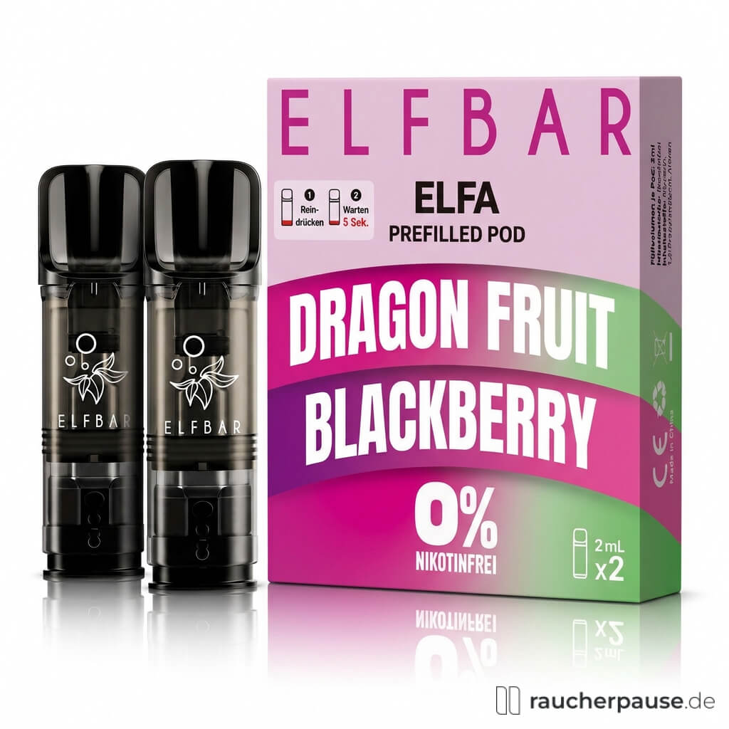 Elf Bar ELFA Prefilled Pods Dragon Fruit Blackberry | Nikotinfrei | 2x2 ml