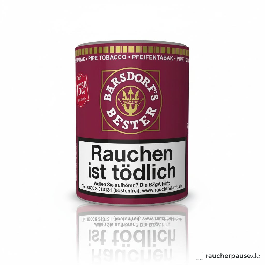 Käpt'n Barsdorf Bester Red Cherry Pfeifentabak | 160g Dose | Virginia & Burley | Mildes Kirsch-Aroma