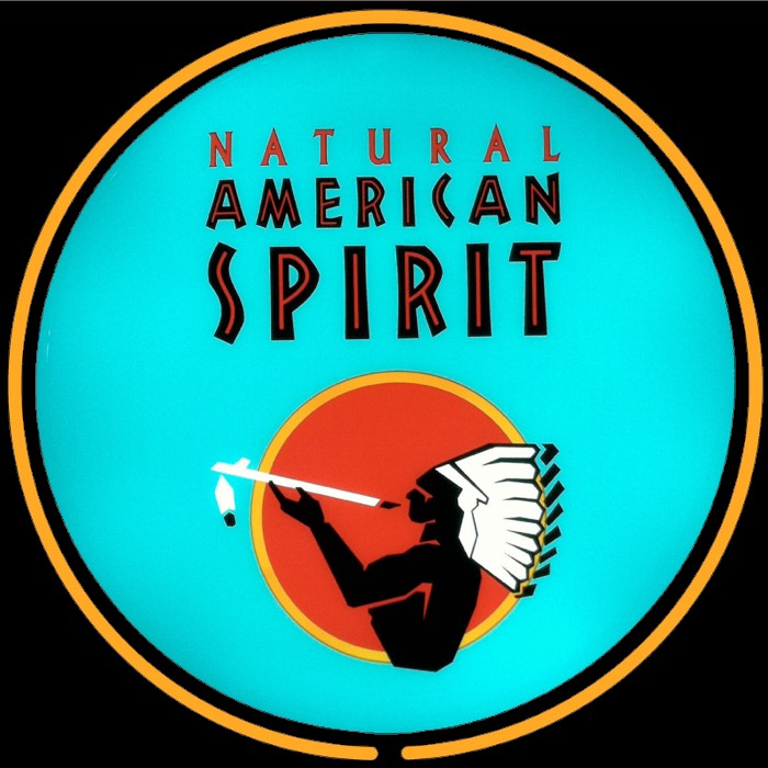 Logo von American Spirit Tabak, schwarzer Hintergrund