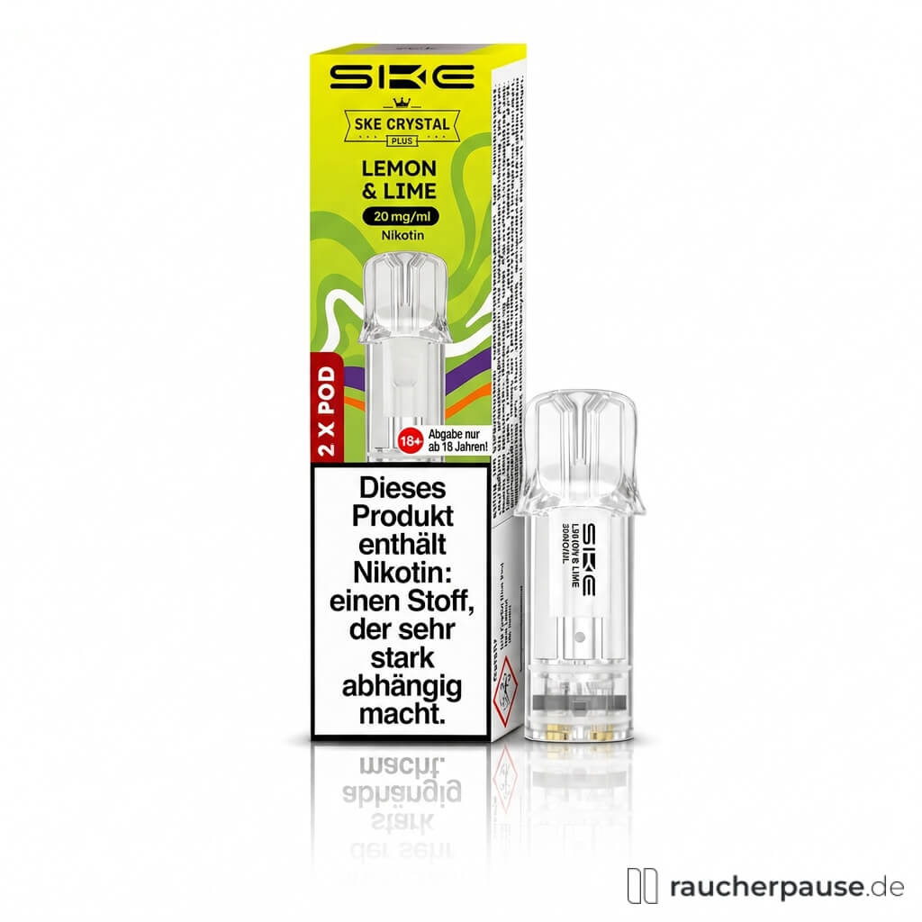 SKE Crystal Plus Lemon & Lime Prefilled Pods | 2 Stück | 20 mg/ml Nikotin