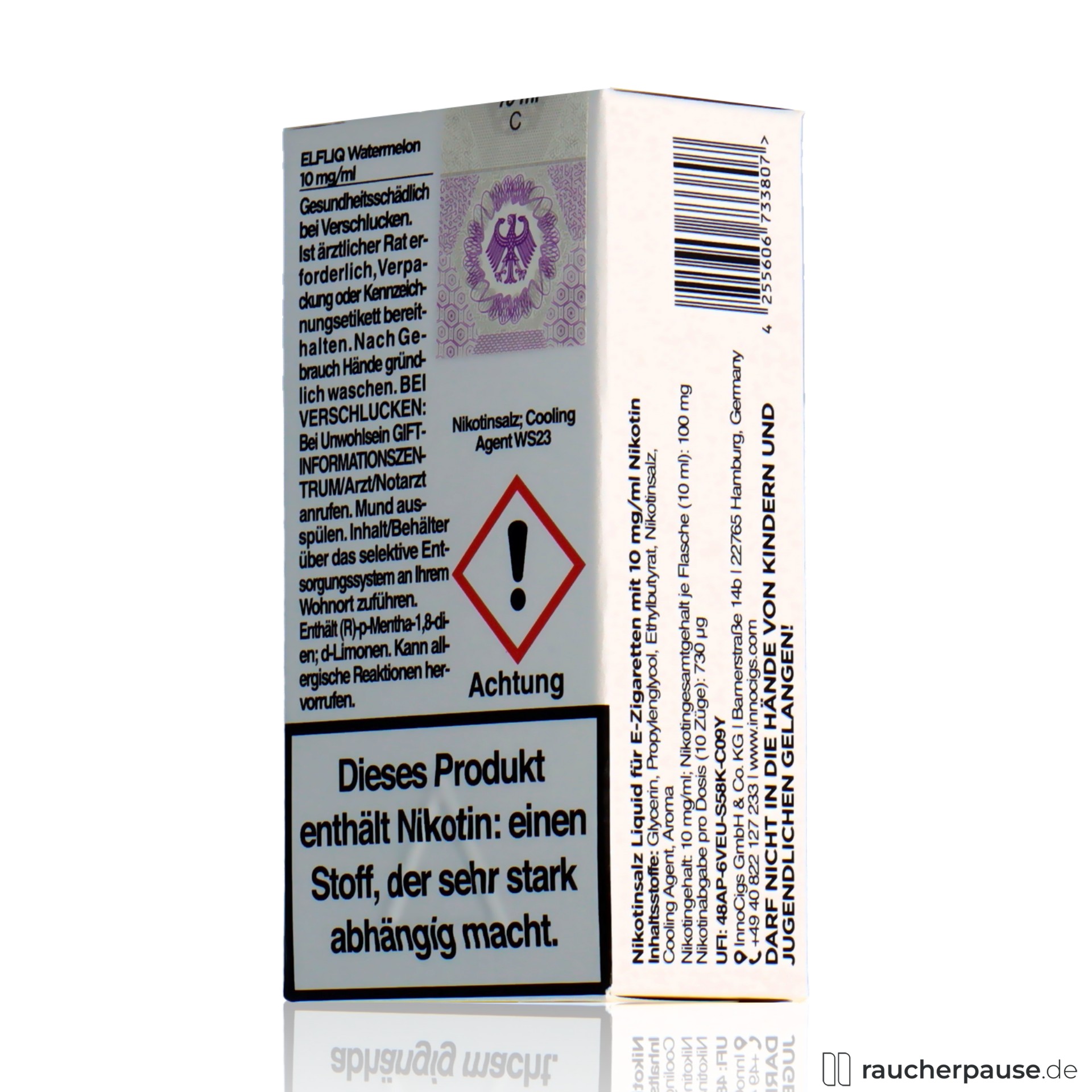 elfbar, elfliq by elf bar nikotinsalz liquid watermelon ml nikotin , packshot vorderseite