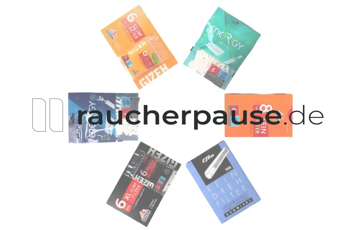 Verschiedenste Drehfilter angeordnet auf einem weißen Hintergrund in einer Kreisform