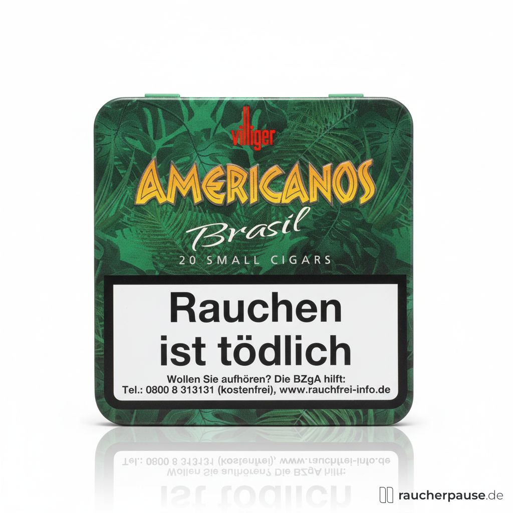 Villiger Americanos Brasil Zigarillos | 20er Blechdose | Arapiraca Deckblatt | Mittelkräftig Villiger Americanos Brasil Zigarillos | 20er Blechdose | Arapiraca Deckblatt | Mittelkräftig