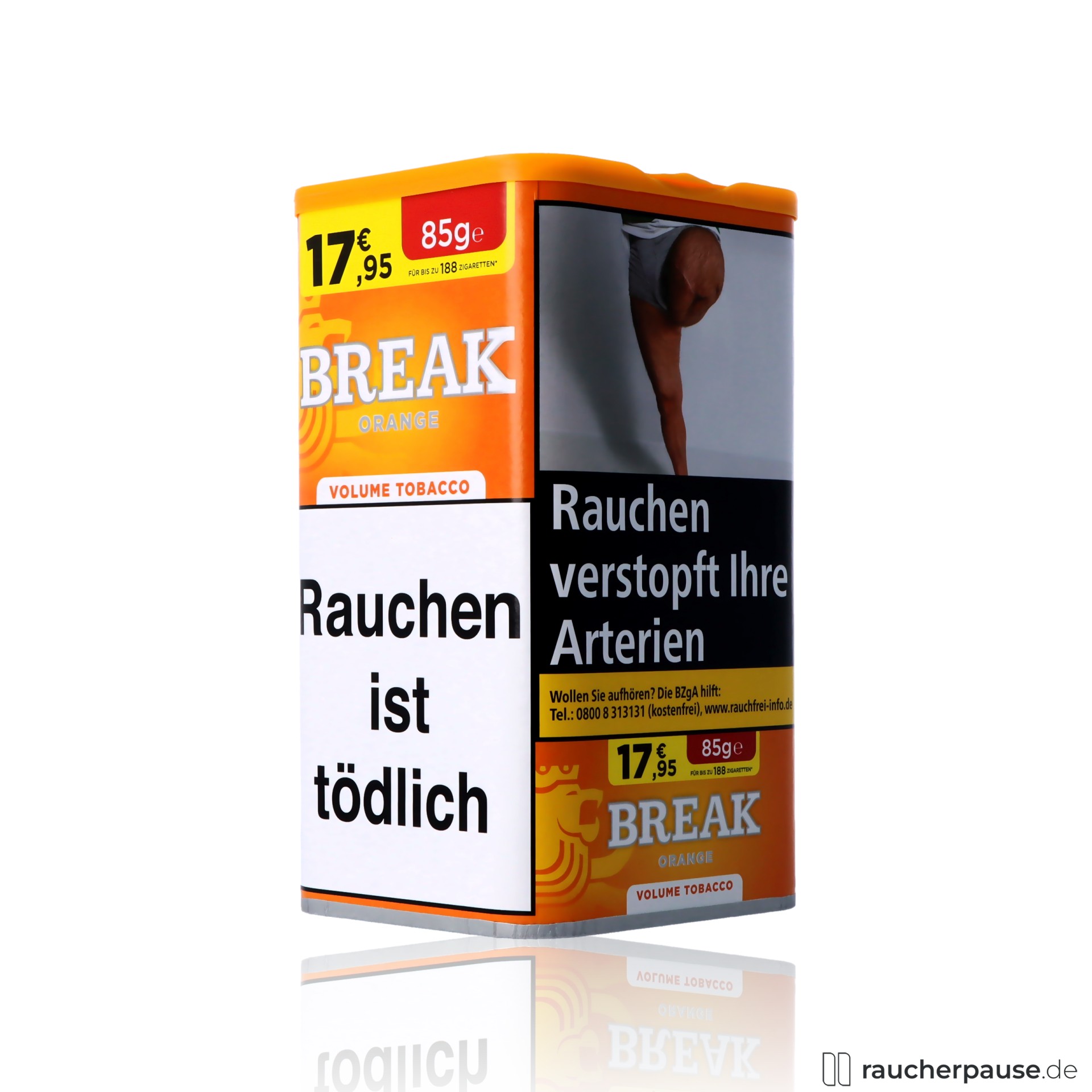 break orange volumentabak 85g dose american blend kraeftiges aroma , packshot vorderseite
