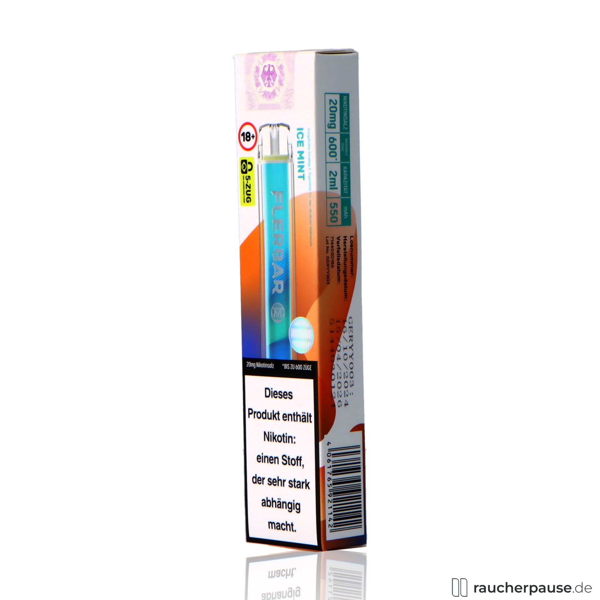 Menthol-Vape von Flerbar Ice Mint jetzt sichern Menthol-Vape von Flerbar Ice Mint jetzt sichern