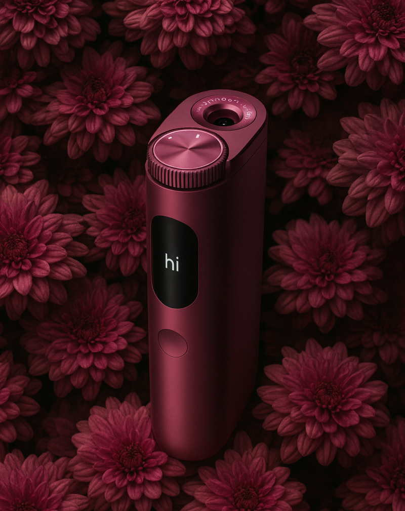 Glo Hyper Pro in Quartz Rose auf einem Blumenbett