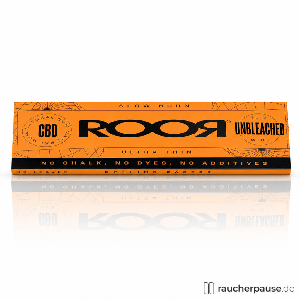 ROOR Unbleached Slim Zigarettenpapier mit Tips | 32 Blättchen und Filtertips