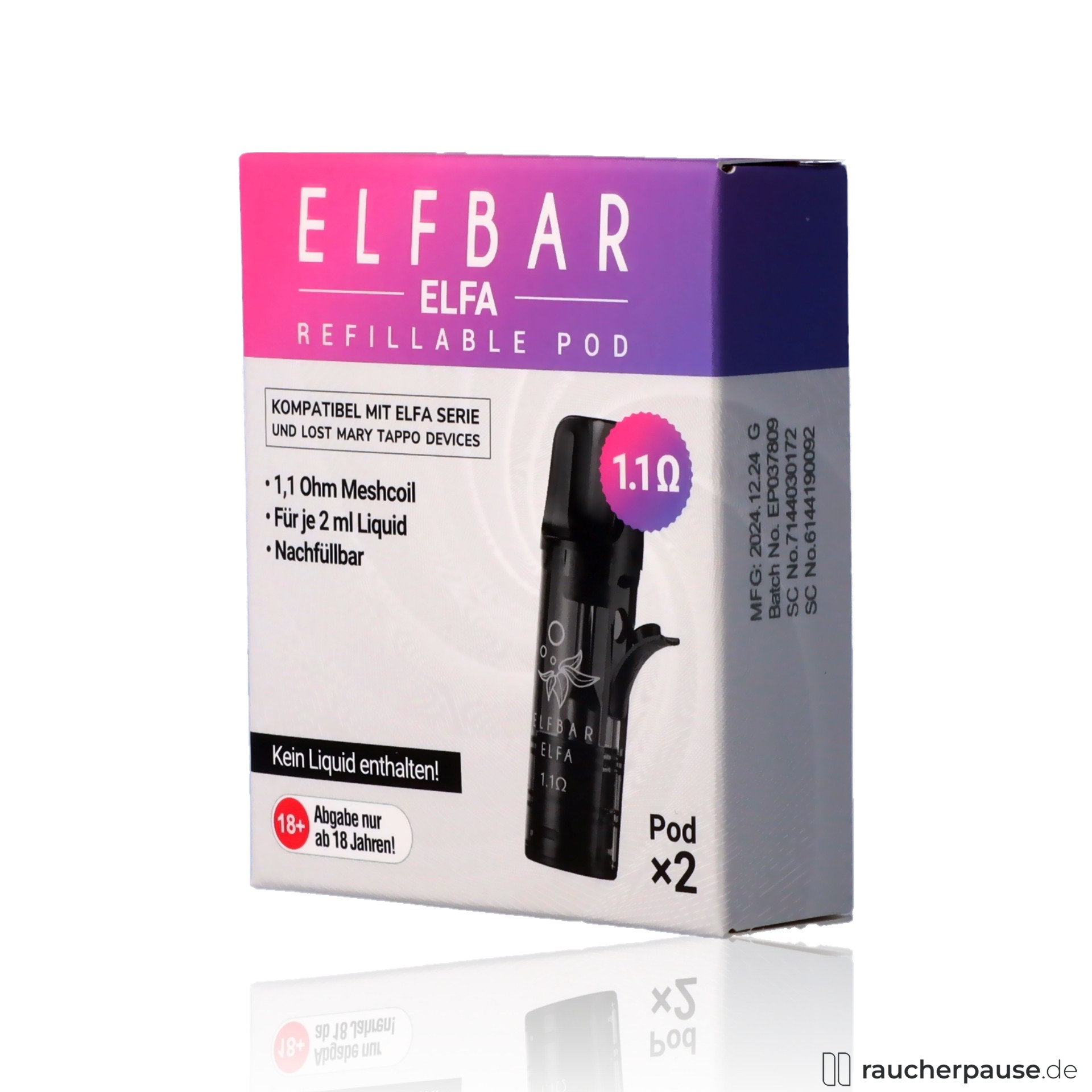 ELFBAR ELFA Leer-Pods: 1.1 Ohm & Auslaufsicher kaufen ELFBAR ELFA Leer-Pods: 1.1 Ohm & Auslaufsicher kaufen
