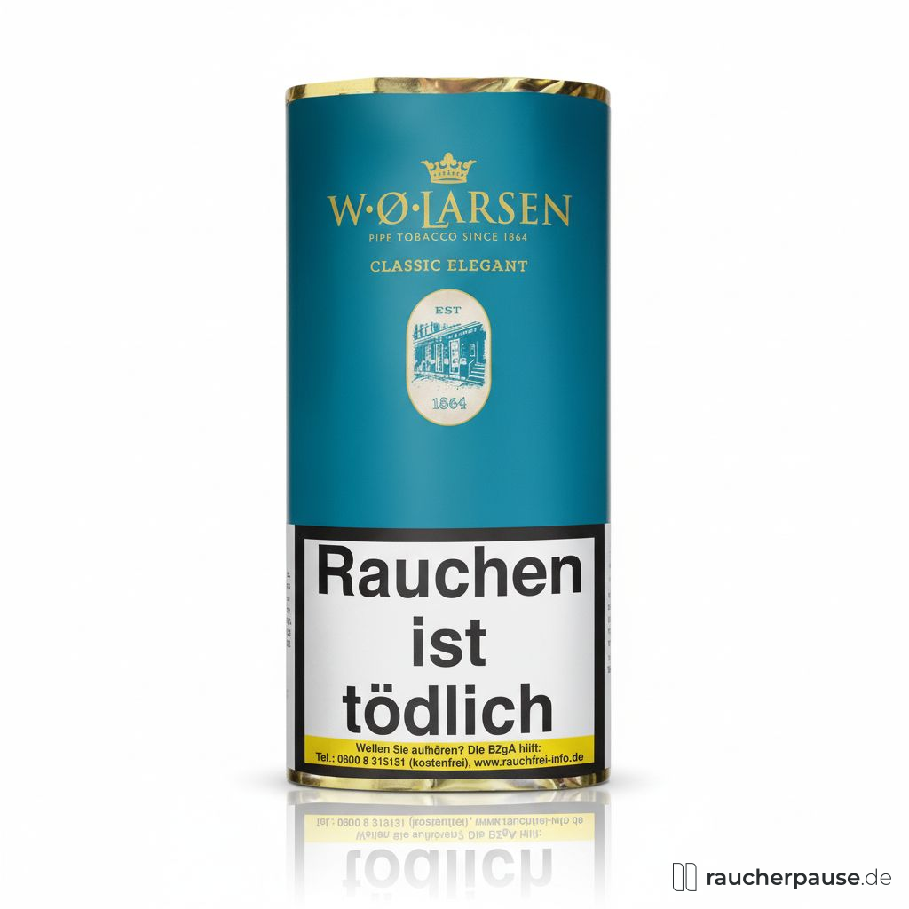 W.O. Larsen Classic Elegant Pfeifentabak | 50g Pouch | Burley, Black Cavendish, Virginia | Zitrusaroma