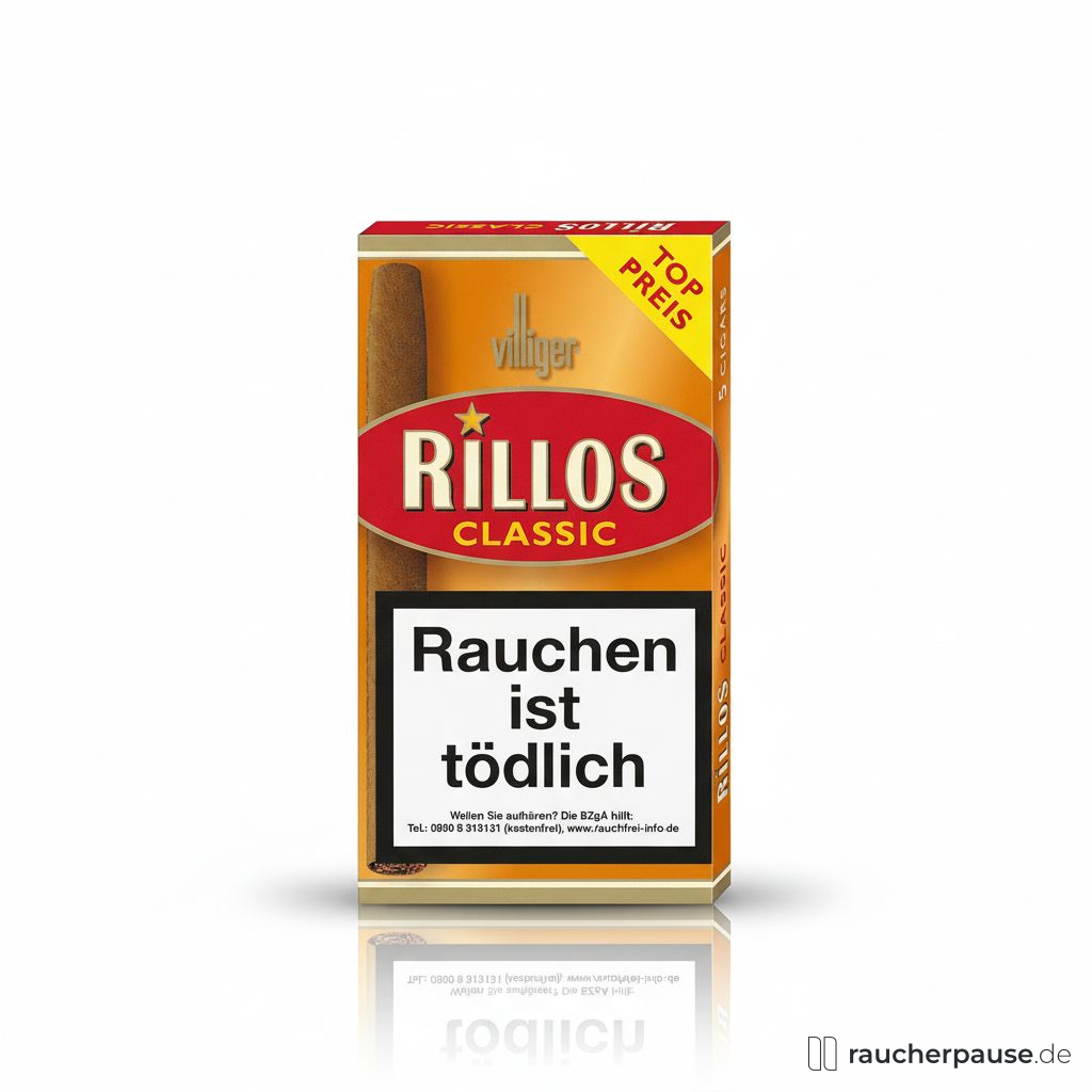 Rillos Classic Zigarillos | 5er Pack | Mild & Feinwürzig | Brasilien, Kuba, Java Tabak Rillos Classic Zigarillos | 5er Pack | Mild & Feinwürzig | Brasilien, Kuba, Java Tabak