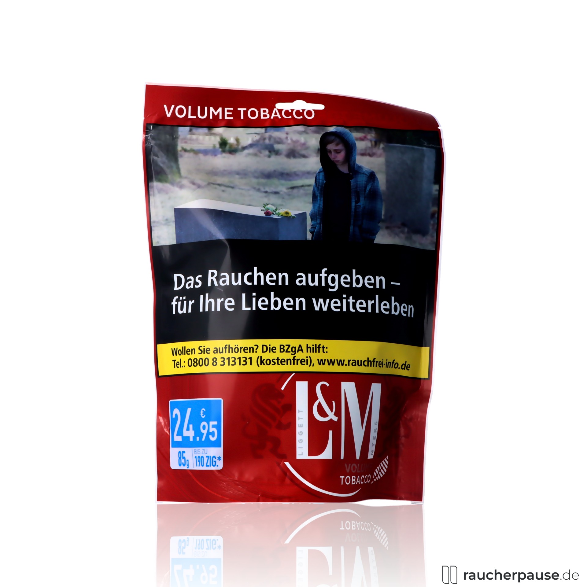 L&M Red Volumentabak | 85g Beutel | American Blend | Mittelstark | Selbststopfer