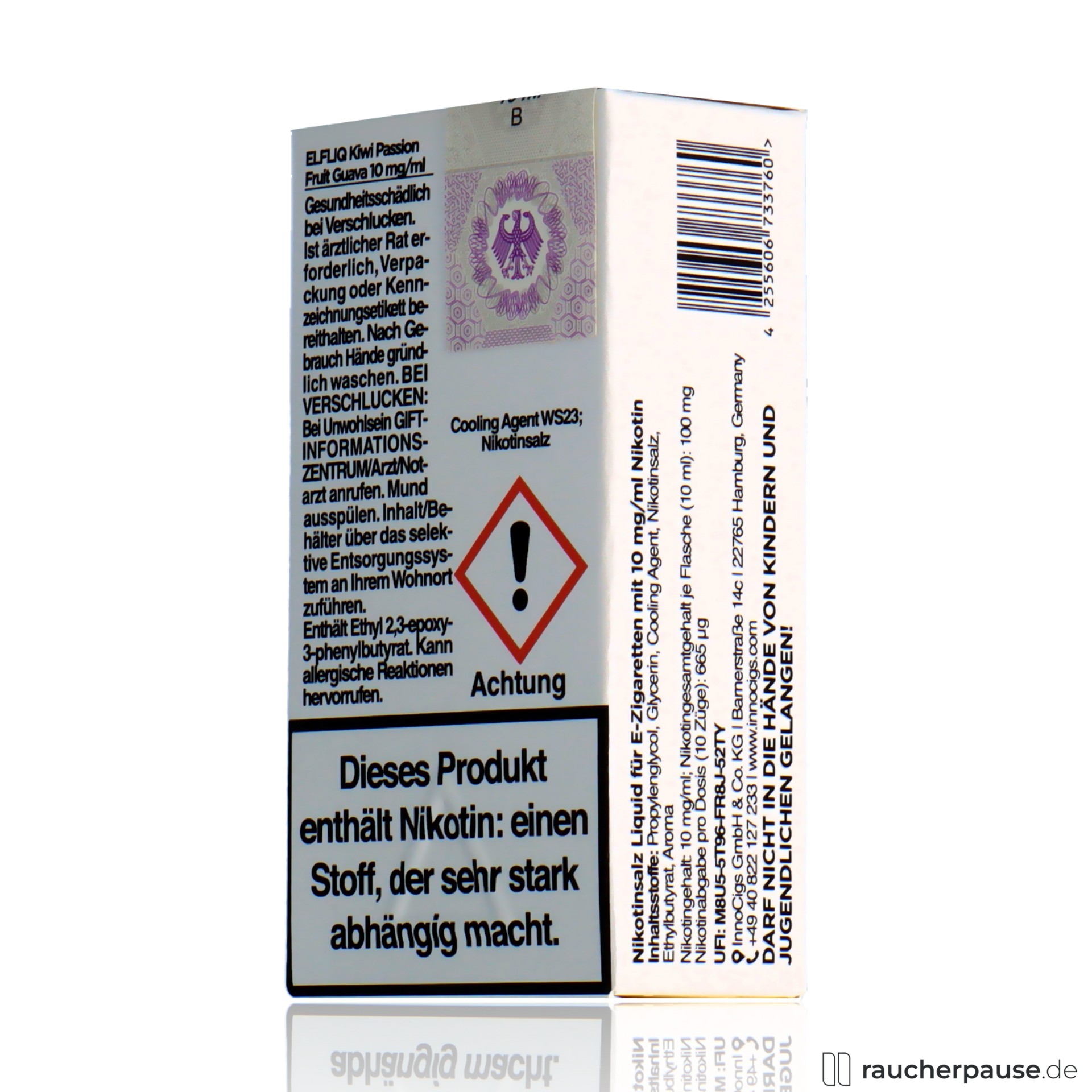 elfbar, elfliq by elf bar nikotinsalz liquid kiwi passionfruit guava ml nikotin , packshot vorderseite