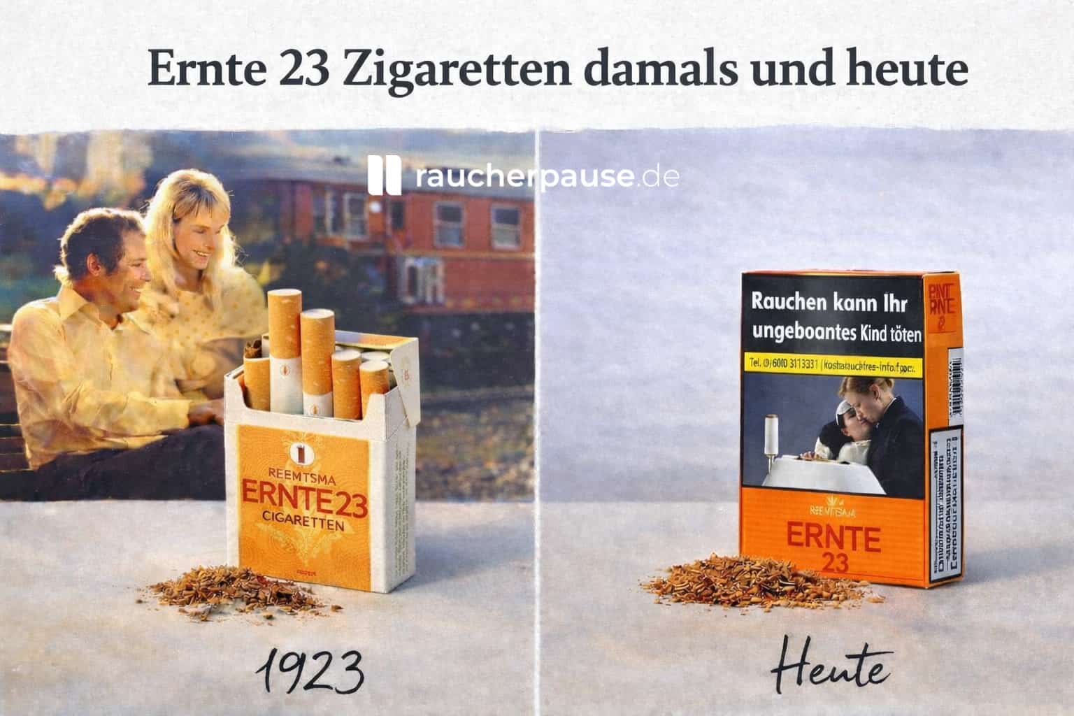 Ernte 23 Zigaretten damals und heute – Vergleich der Marke seit 1923