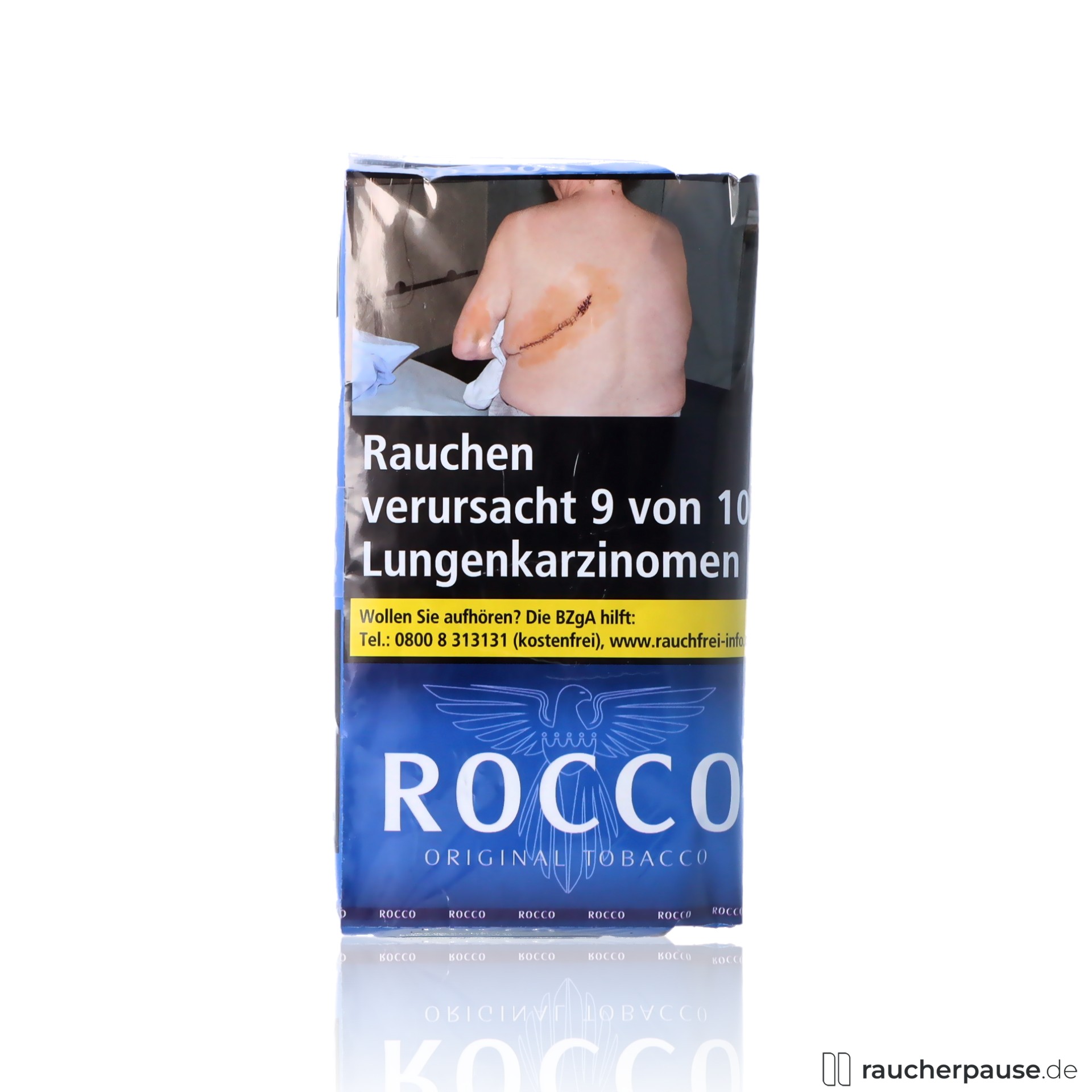 Rocco Original Halfzware Tabak kaufen Rocco Original Halfzware Feinschnitt im blauen Pouch
