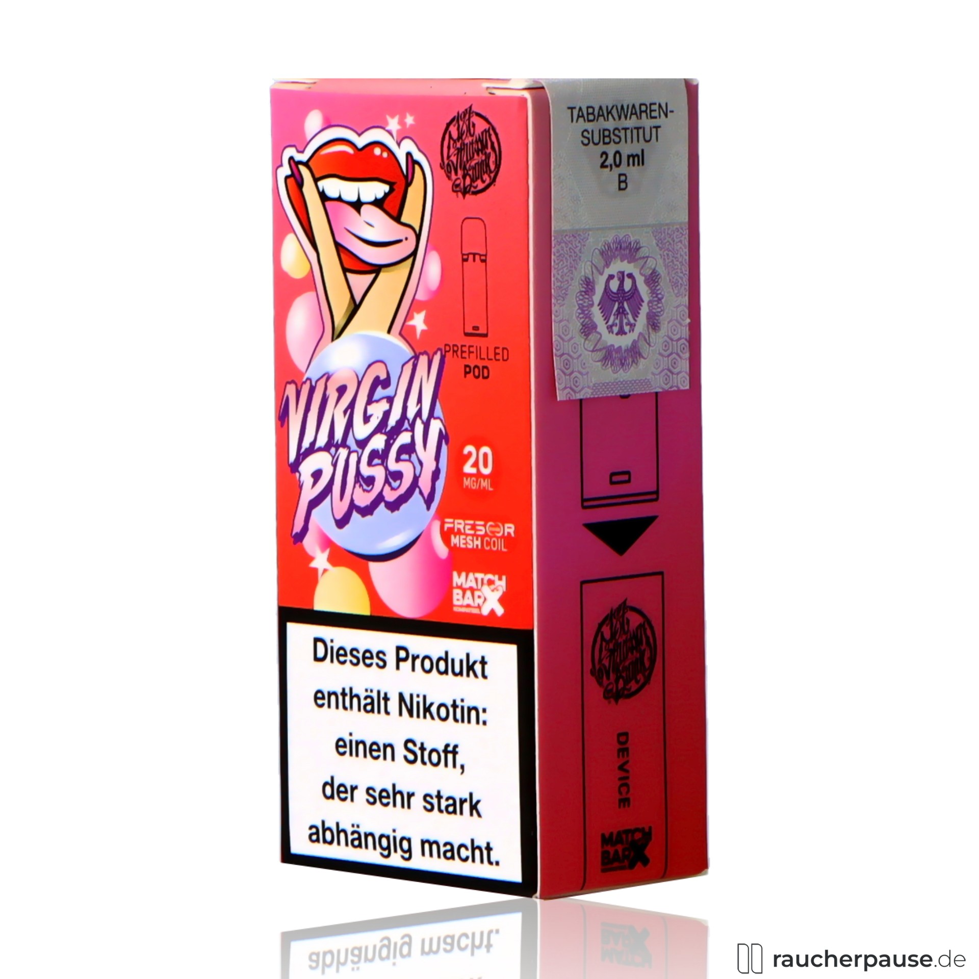 strassenbande pod virgin pussy ml nikotin beeren frische , packshot hinterseite