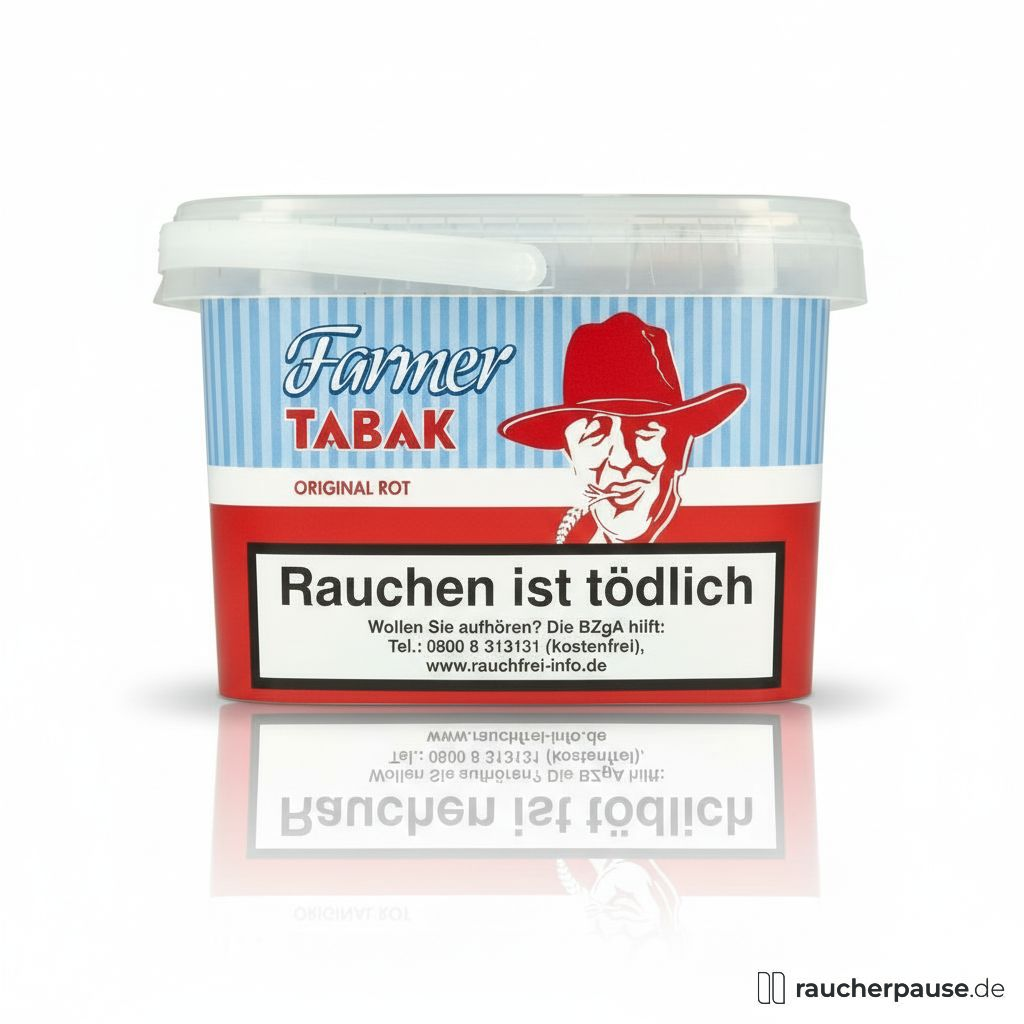 Farmer Original Rot Pfeifentabak | 240g Dose | Loose Cut | Virginia, Burley & Orient | Mittelkräftig & Nicht Aromatisiert