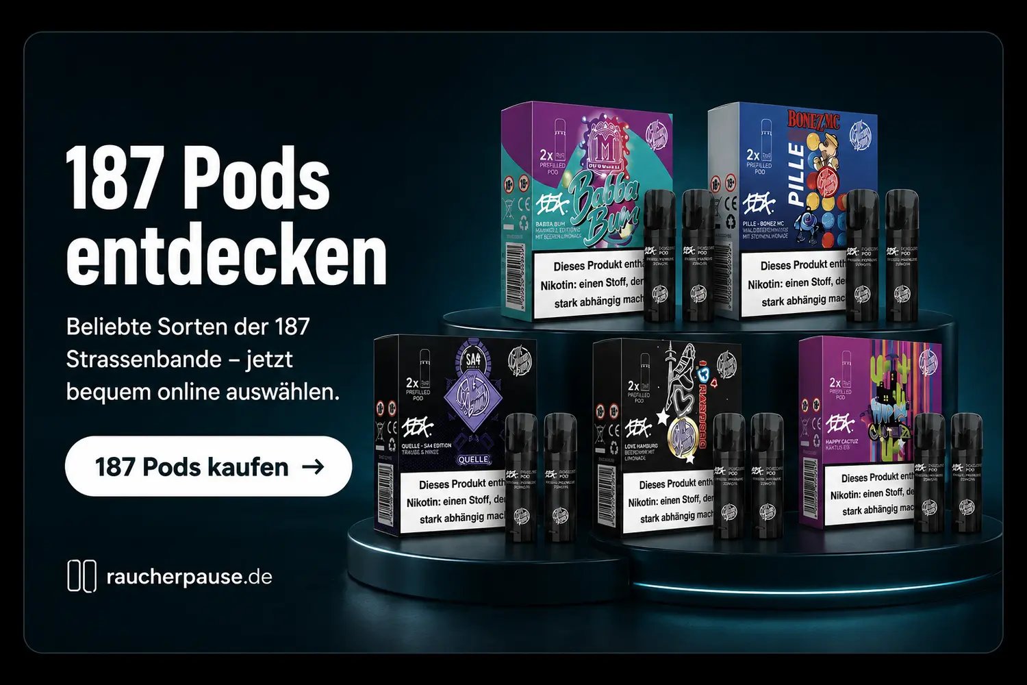187 Pods verschiedener Sorten bei raucherpause.de kaufen