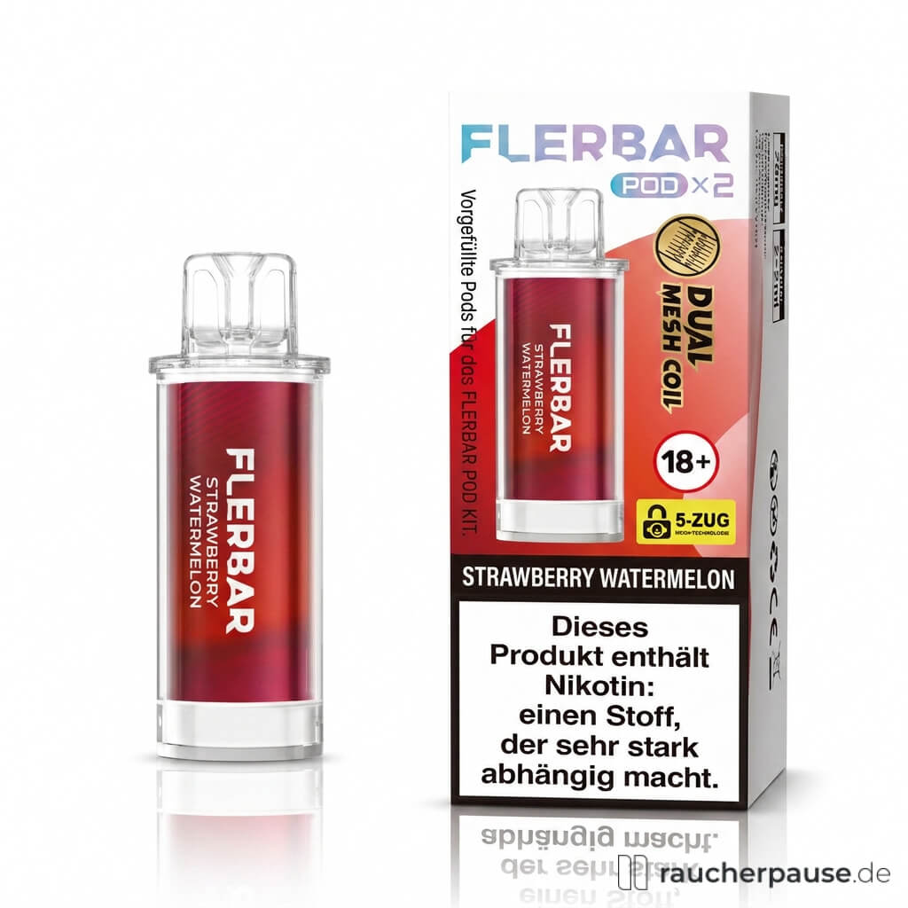 Flerbar Strawberry Watermelon Prefilled Pods | 2 Stück | 20 mg/ml Nikotin